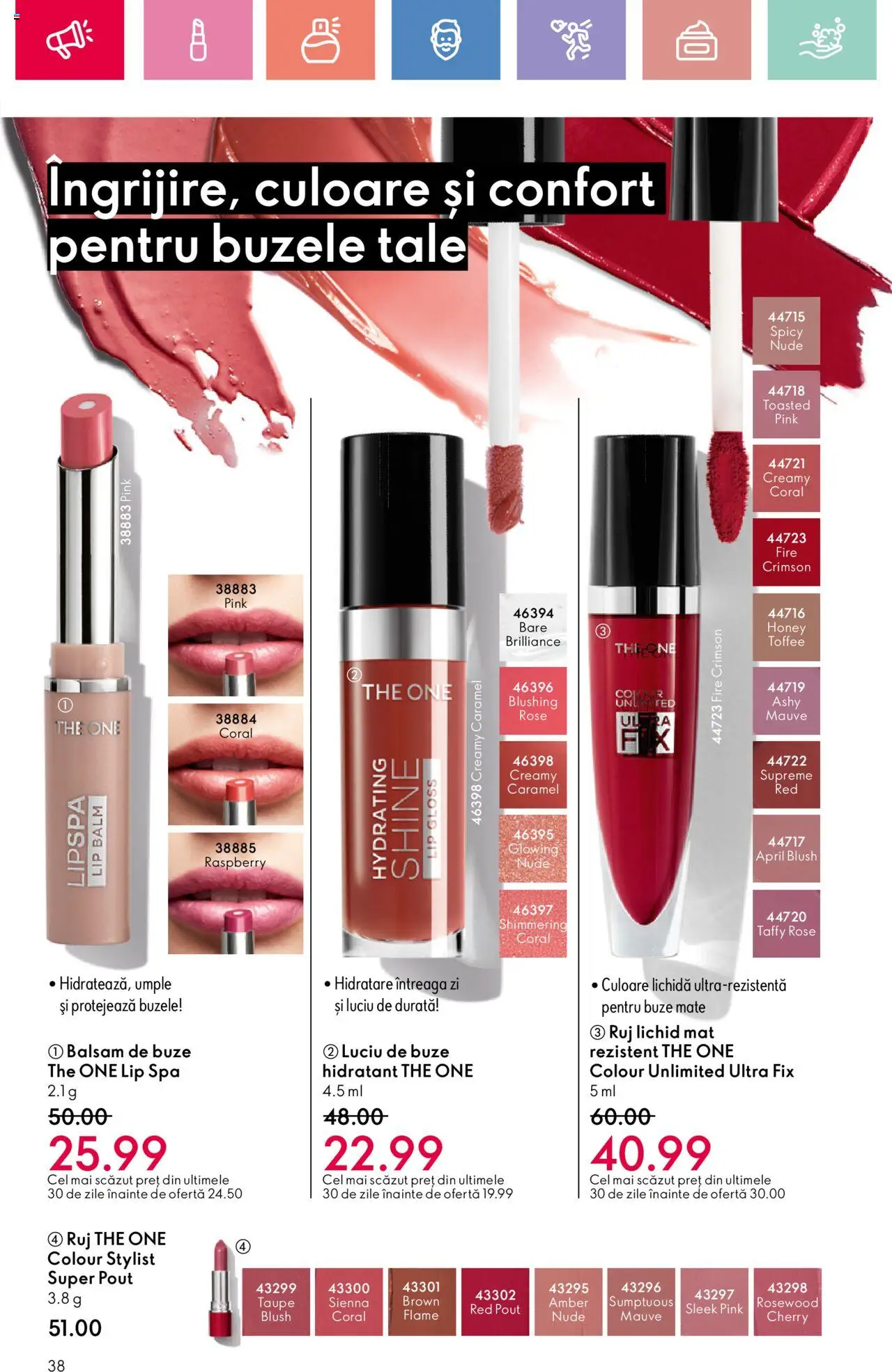 Catalog Oriflame 4 - 24 Mai 2025 | Pagina 38 | Produse: Blush, Ruj, Luciu de buze, Balsam