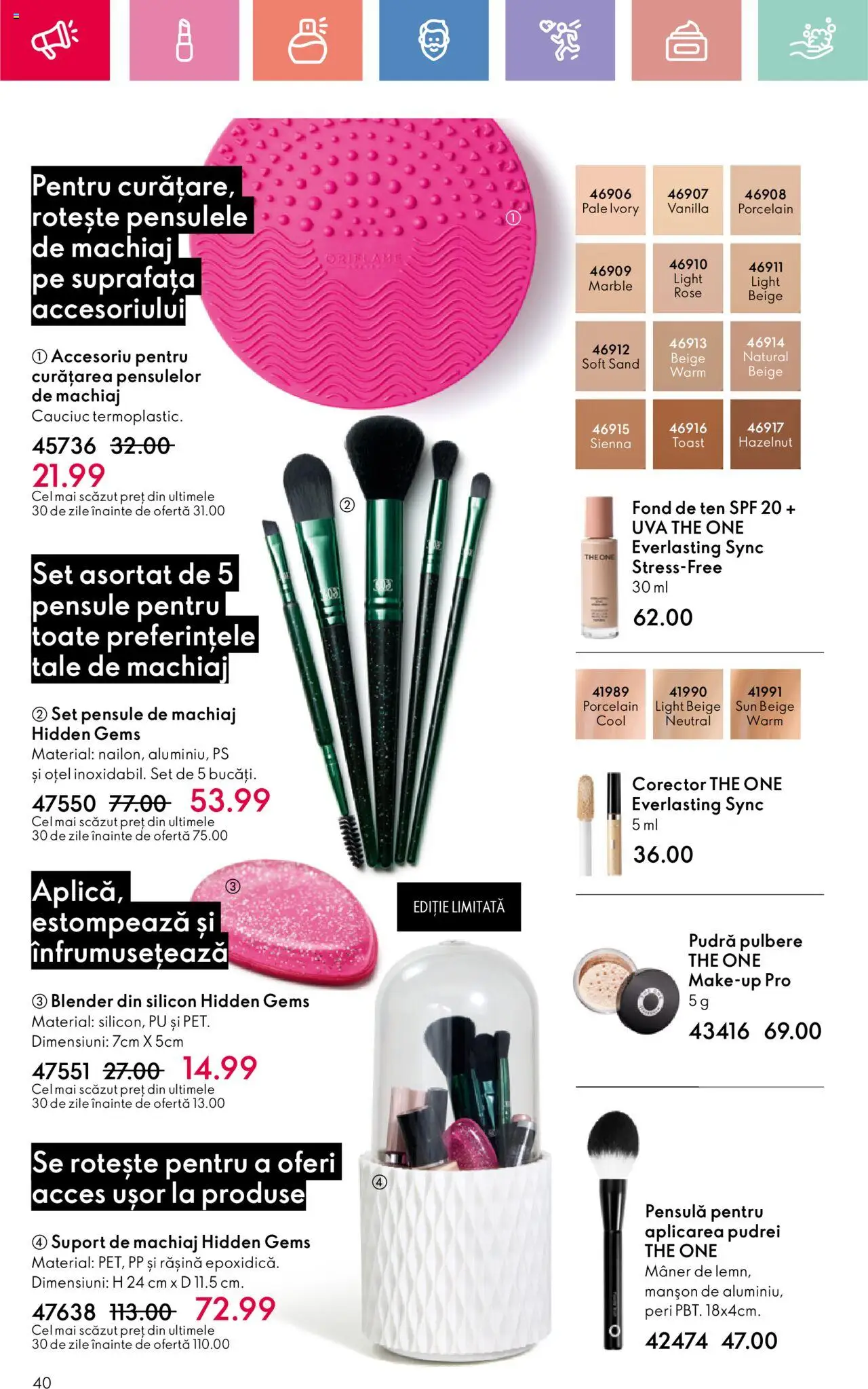 Catalog Oriflame 4 - 24 Mai 2025 | Pagina 40 | Produse: Fond de ten, Blender, Mâner, Machiaj