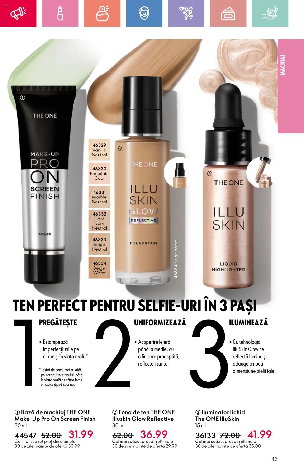 Catalog Oriflame 4 - 24 Mai 2025 | Pagina 43 | Produse: Tavuk suyu, Bază de machiaj, Machiaj, Iluminator