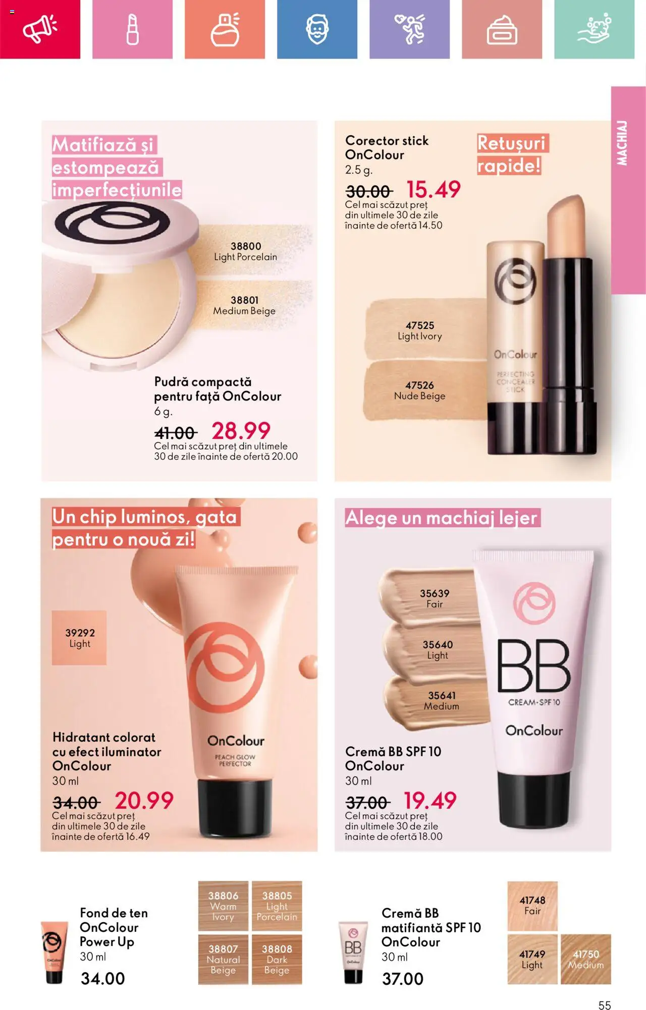 Catalog Oriflame 4 - 24 Mai 2025 | Pagina 55 | Produse: Fond de ten, Concealer, Pudră, Cremă