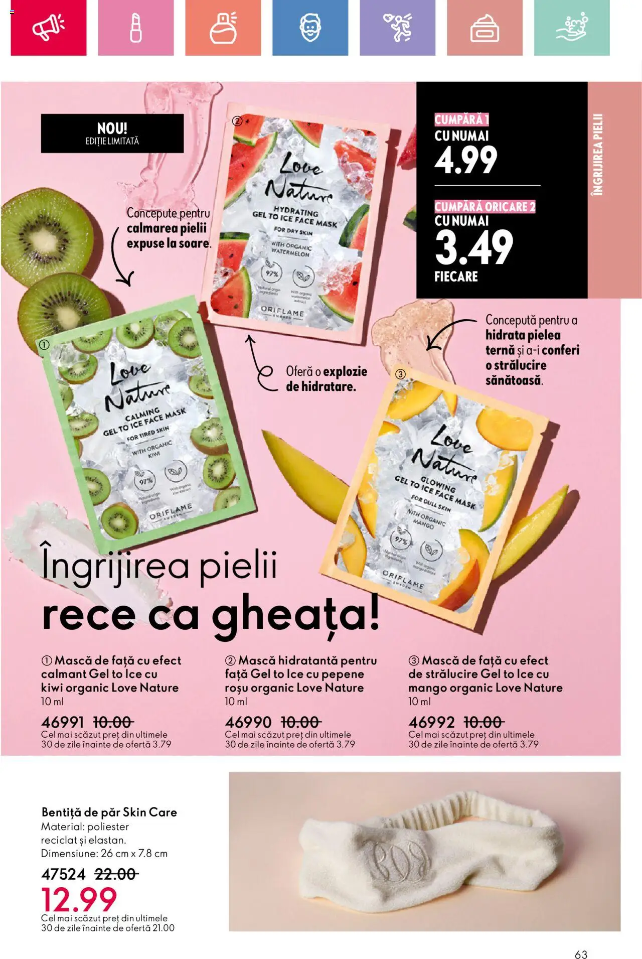 Catalog Oriflame 4 - 24 Mai 2025 | Pagina 63 | Produse: Bentiță de păr, Kiwi, Mango