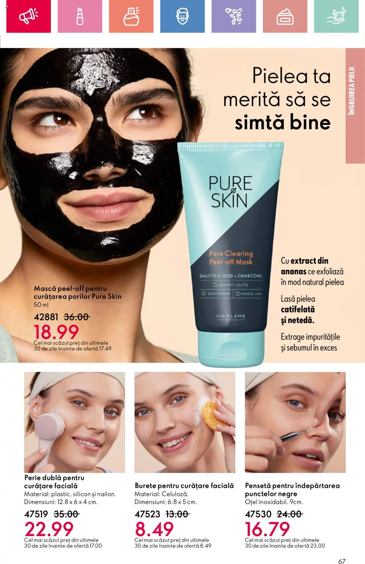 Catalog Oriflame 4 - 24 Mai 2025 | Pagina 67 | Produse: Pensetă, Perie, Burete, Ananas