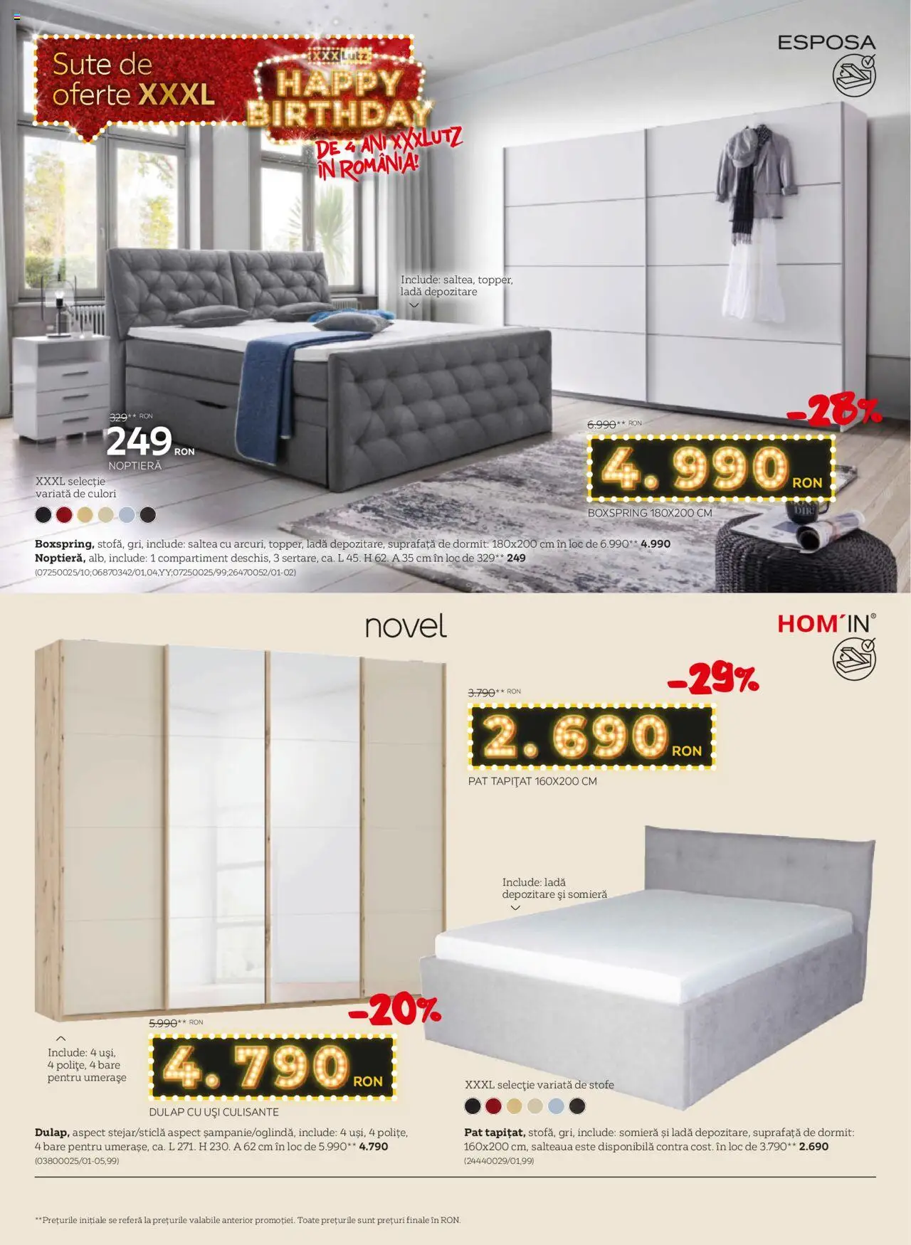 Catalog XXXLutz 14 Aprilie - 4 Mai 2025 | Pagina 4 | Produse: Pat, Saltea, Noptieră
