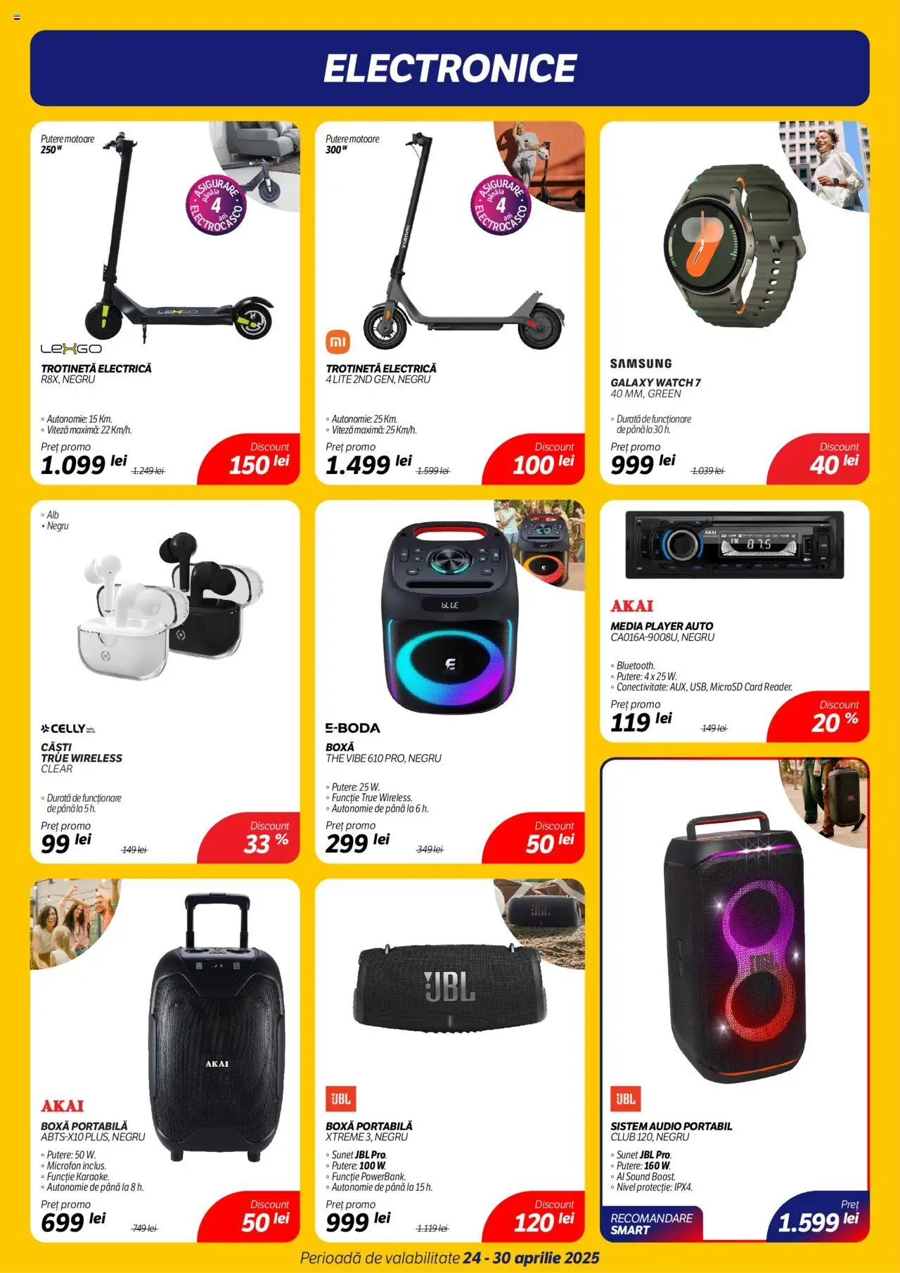Catalog Flanco 24 - 30 Aprilie 2025 | Pagina 4 | Produse: Player auto, Căști, Microfon, Boxă portabilă