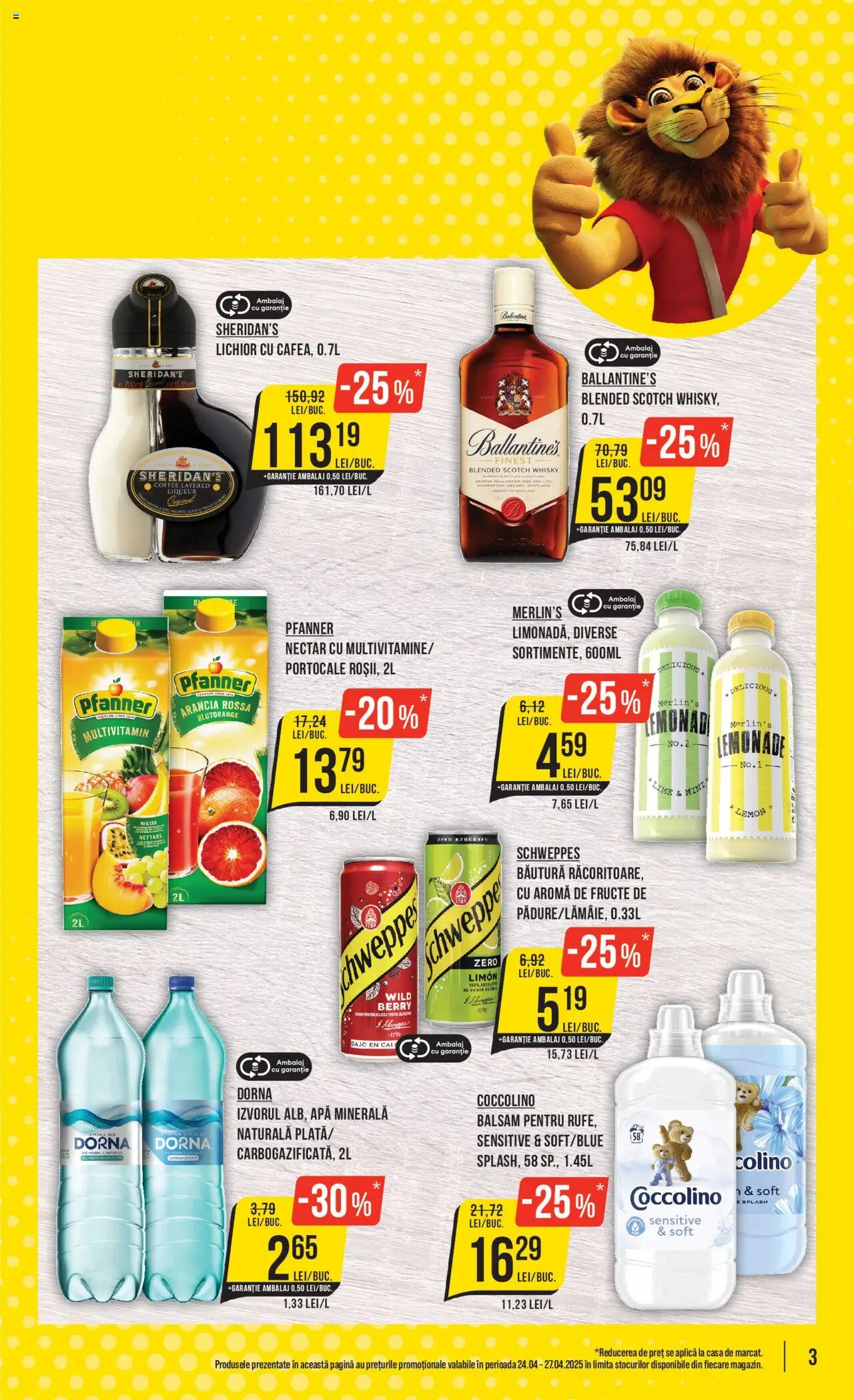 Catalog Mega Image 24 - 30 Aprilie 2025 | Pagina 3 | Produse: Lichior, Yorgan, Apă, Fructe