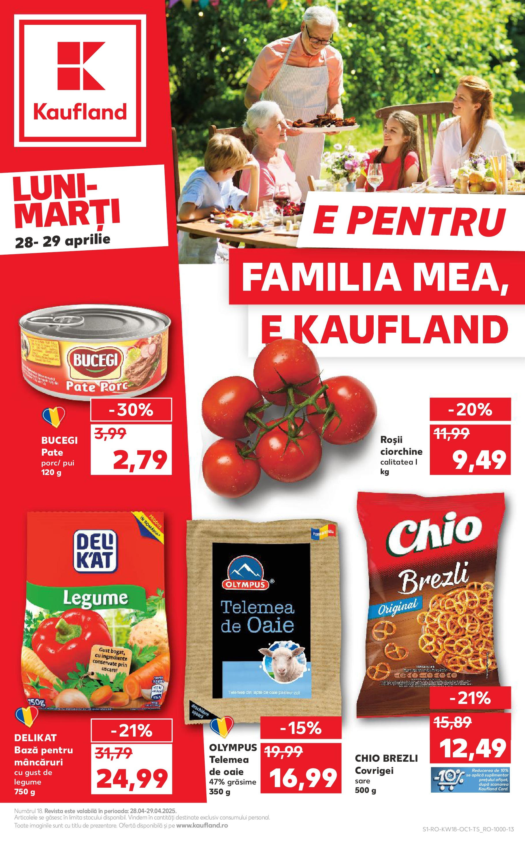Catalog Kaufland 28 - 29 Aprilie 2025 | Pagina 1 | Produse: Hacıyatmaz Kedi Oyuncağı, Pate, Covrigei, Roșii