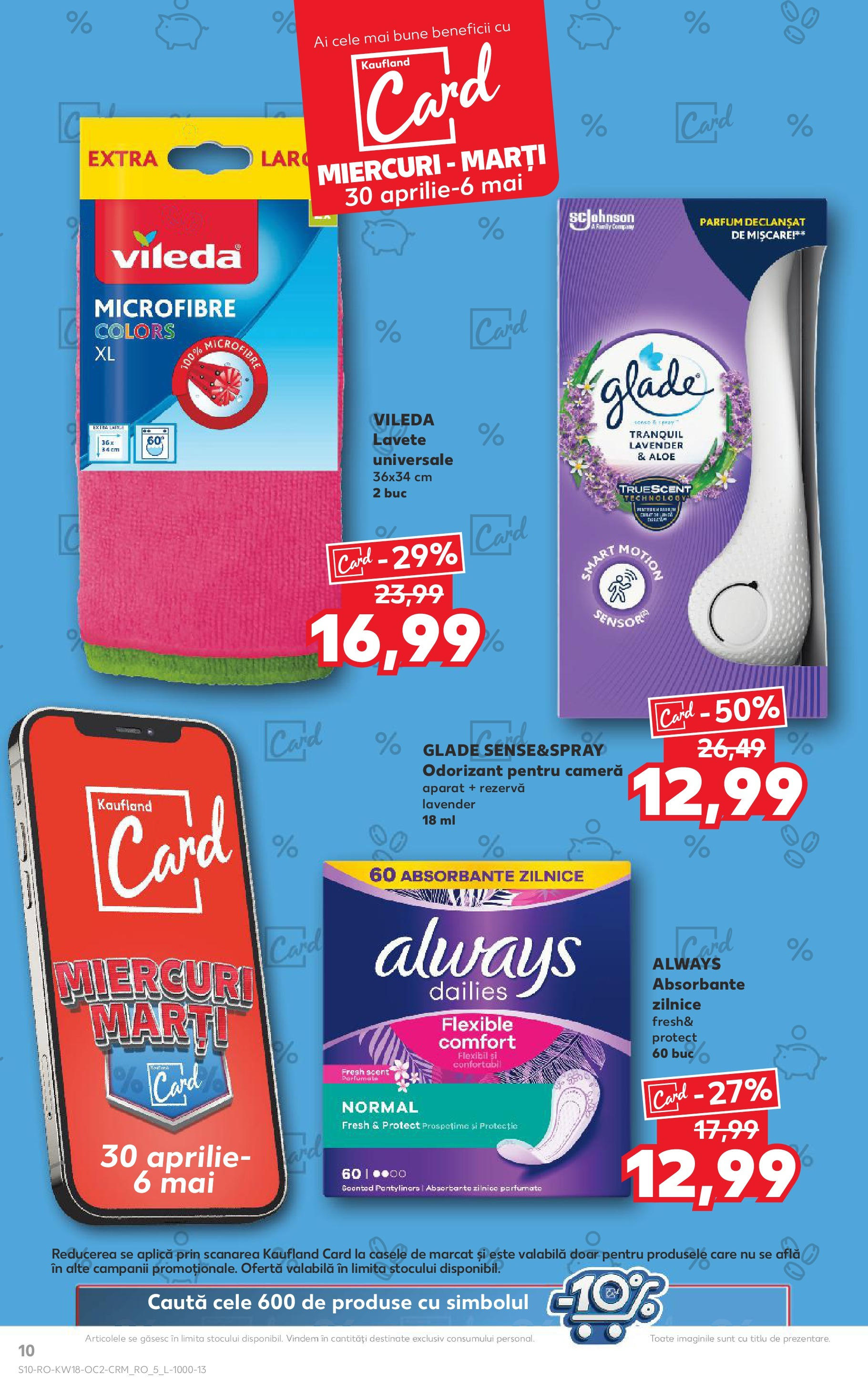 Catalog Kaufland 30 Aprilie - 6 Mai 2025 | Pagina 10 | Produse: Cameră, Parfum, Lavete, Absorbante
