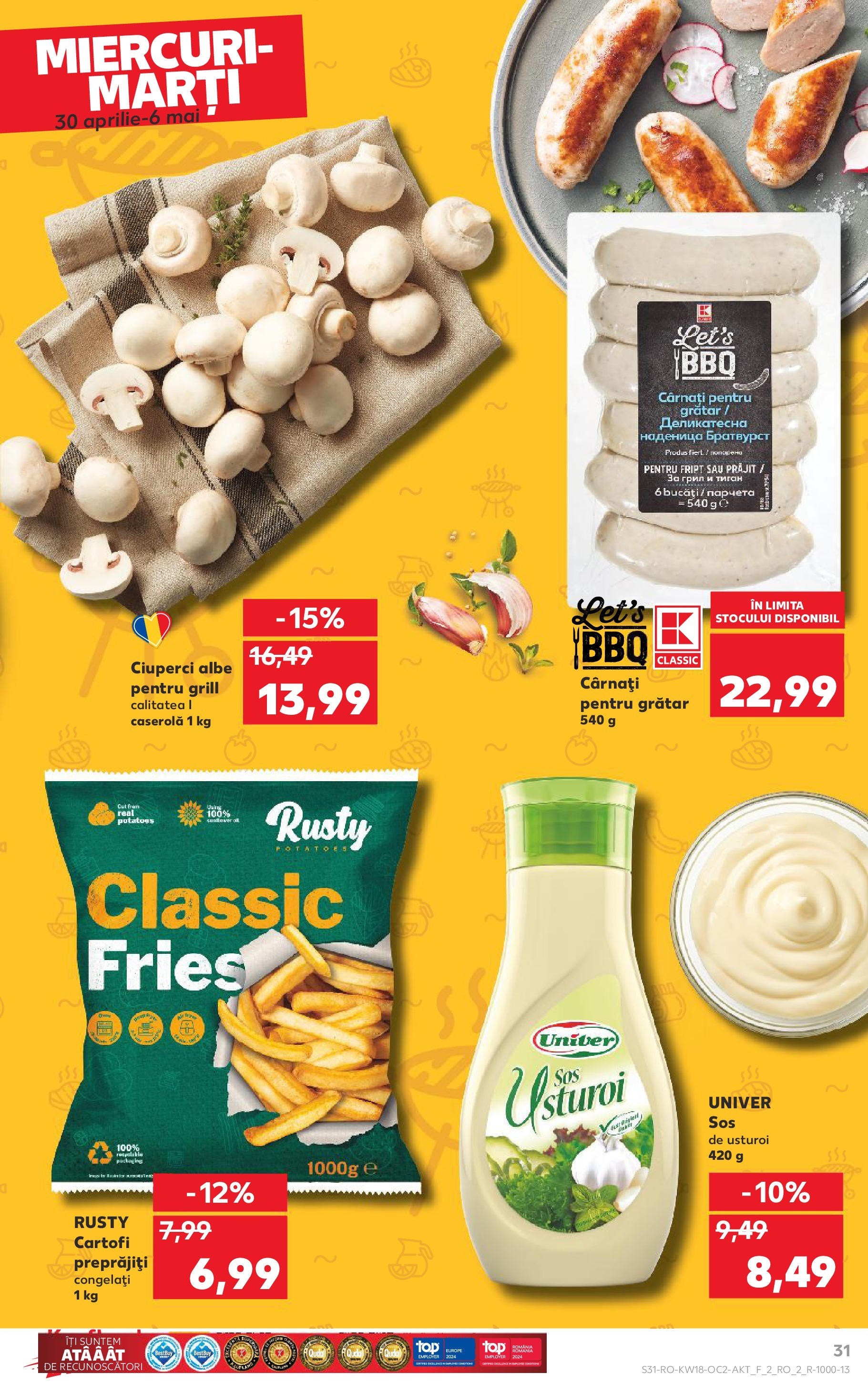 Catalog Kaufland 30 Aprilie - 6 Mai 2025 | Pagina 31 | Produse: Grill, Grătar, Ciuperci, Usturoi