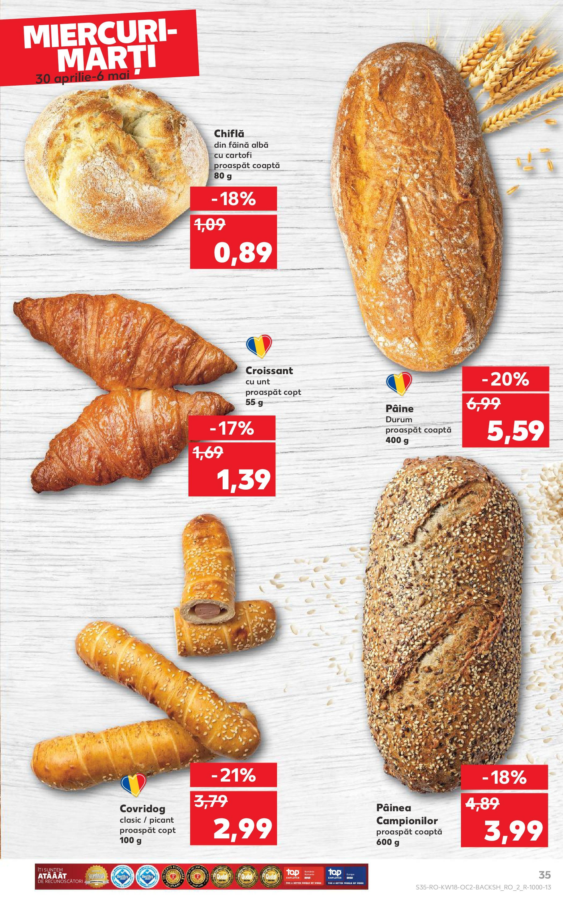 Catalog Kaufland 30 Aprilie - 6 Mai 2025 | Pagina 35 | Produse: Unt, Chiflă, Pâine, Făină