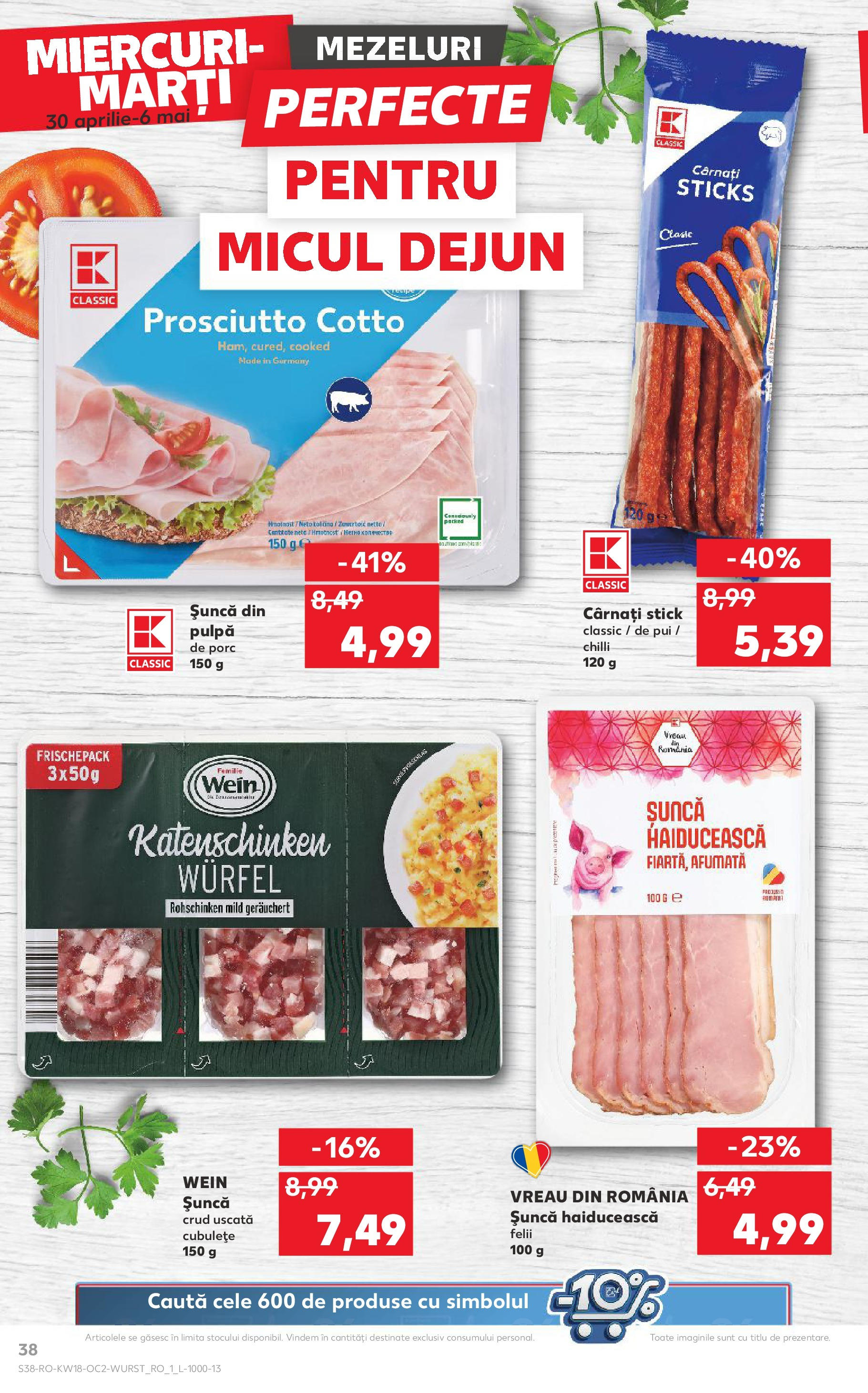 Catalog Kaufland 30 Aprilie - 6 Mai 2025 | Pagina 38 | Produse: Chilli, Hacıyatmaz Kedi Oyuncağı, Șuncă, Cârnați
