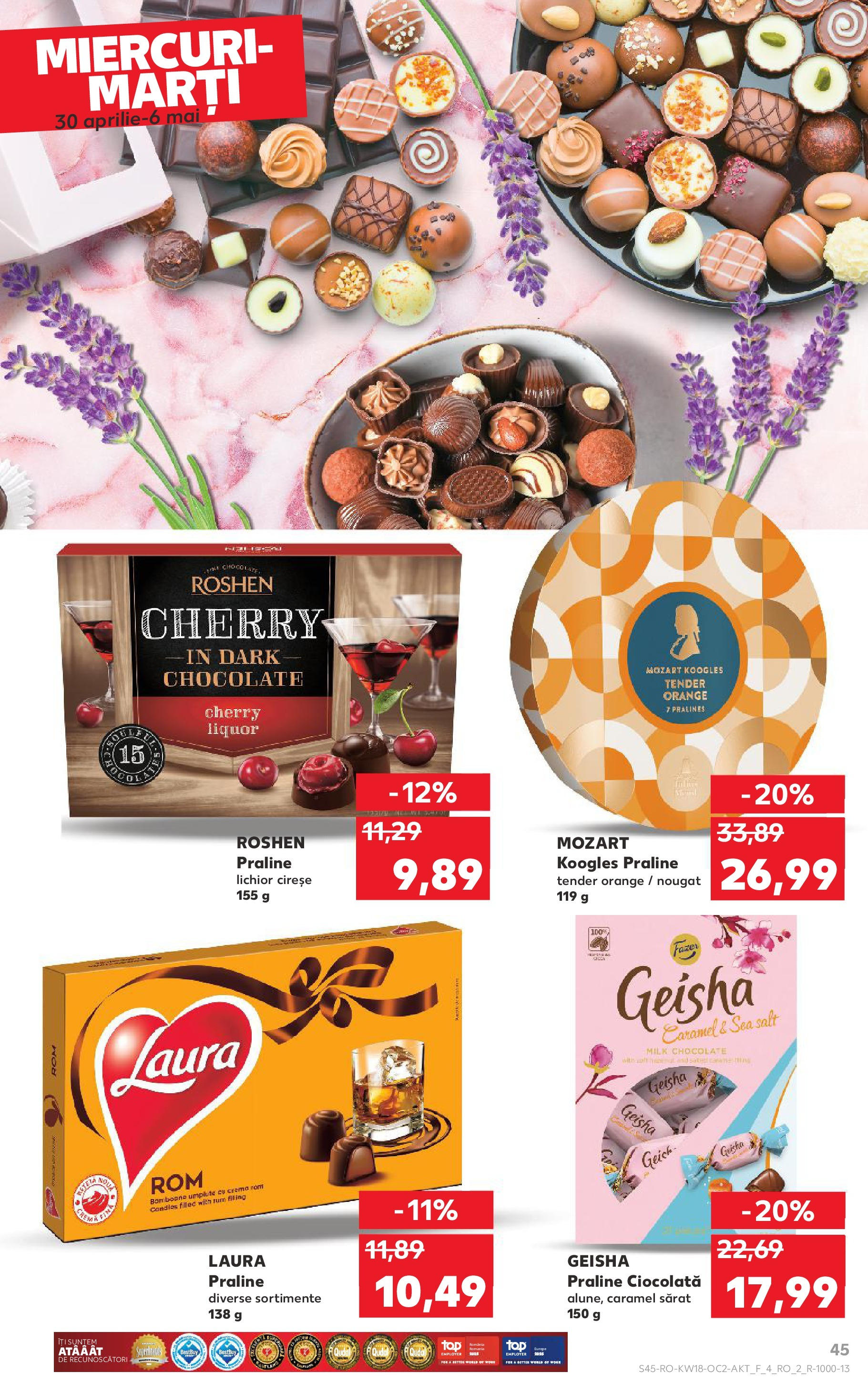 Catalog Kaufland 30 Aprilie - 6 Mai 2025 | Pagina 45 | Produse: Lichior, Cremă, Bomboane, Cireșe