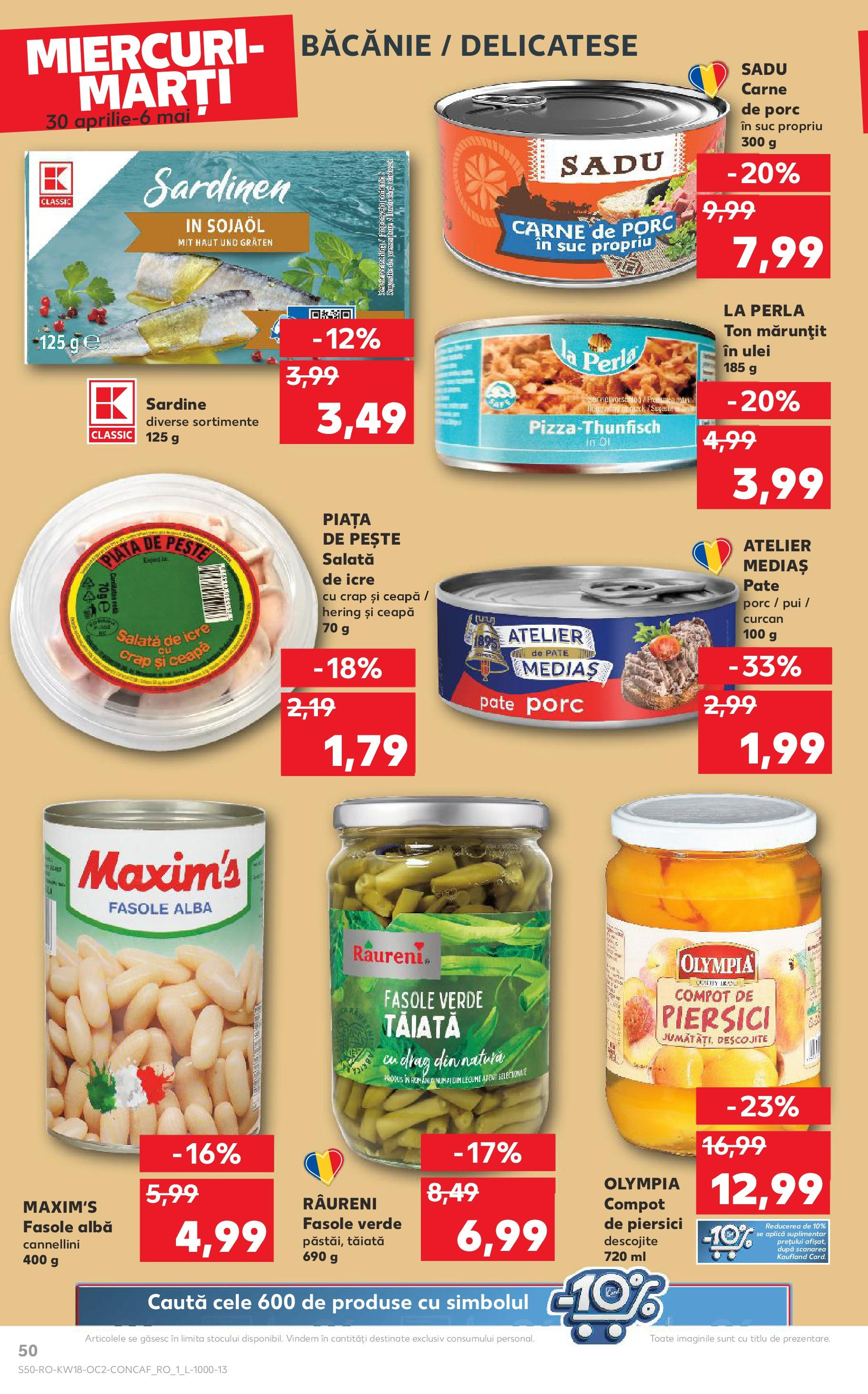 Catalog Kaufland 30 Aprilie - 6 Mai 2025 | Pagina 50 | Produse: Pate, Ulei, Fasole verde, Fasole albă