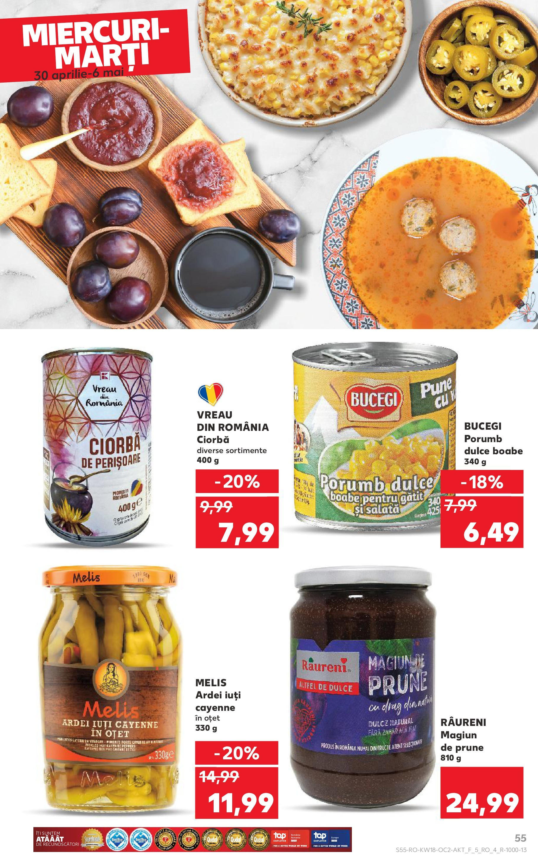 Catalog Kaufland 30 Aprilie - 6 Mai 2025 | Pagina 55 | Produse: Prune, Salată, Porumb, Fructe