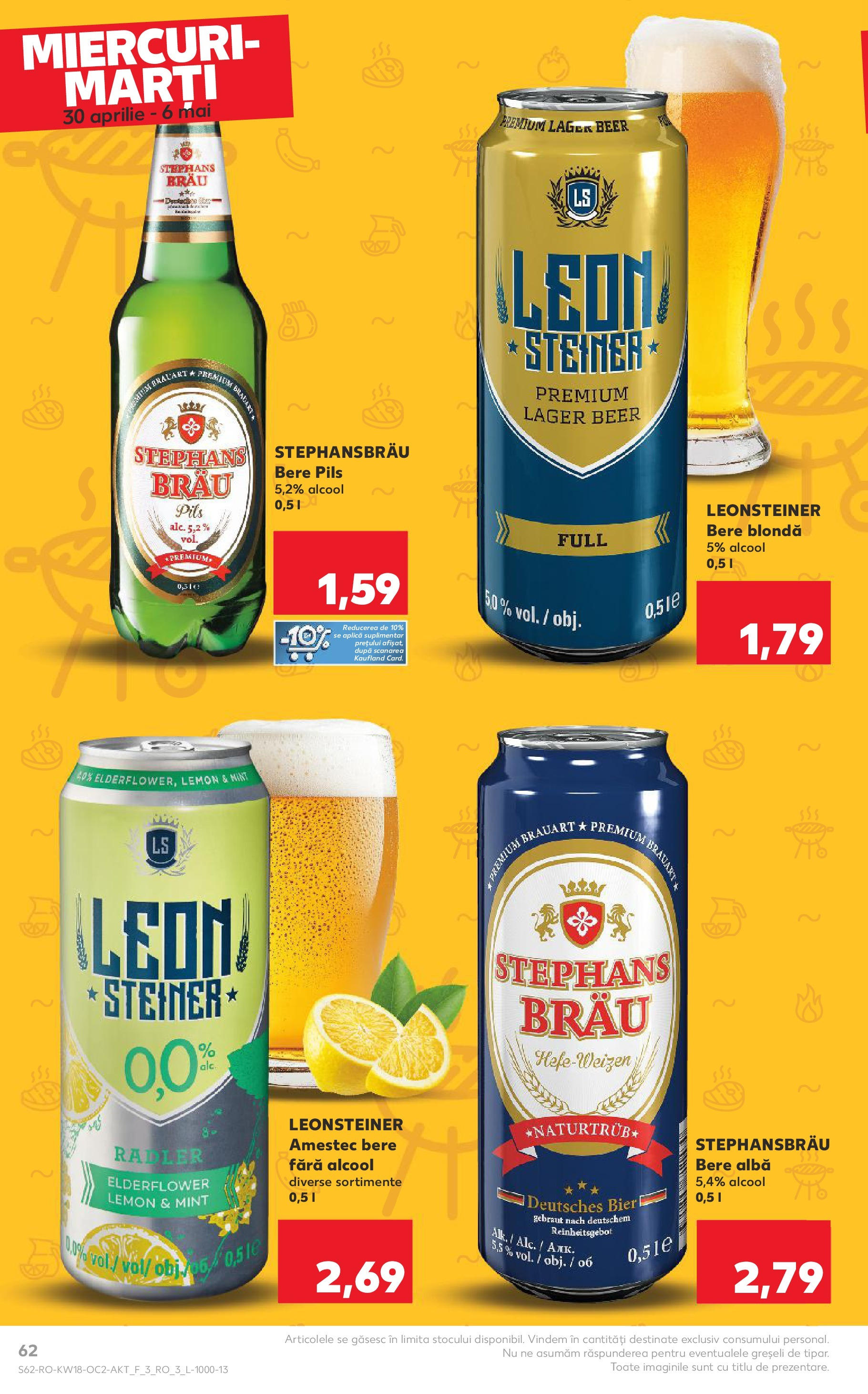 Catalog Kaufland 30 Aprilie - 6 Mai 2025 | Pagina 62 | Produse: Bere