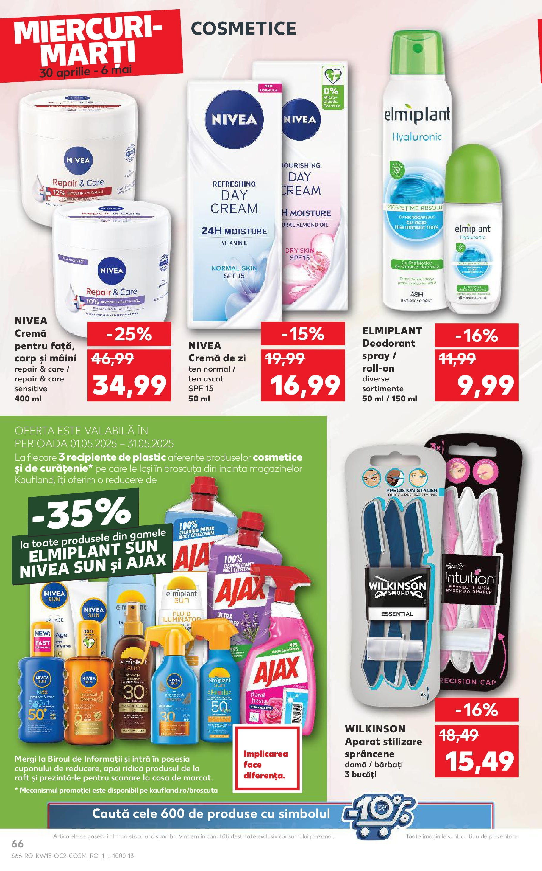 Catalog Kaufland 30 Aprilie - 6 Mai 2025 | Pagina 66 | Produse: Raft, Recipiente, Cremă, Deodorant