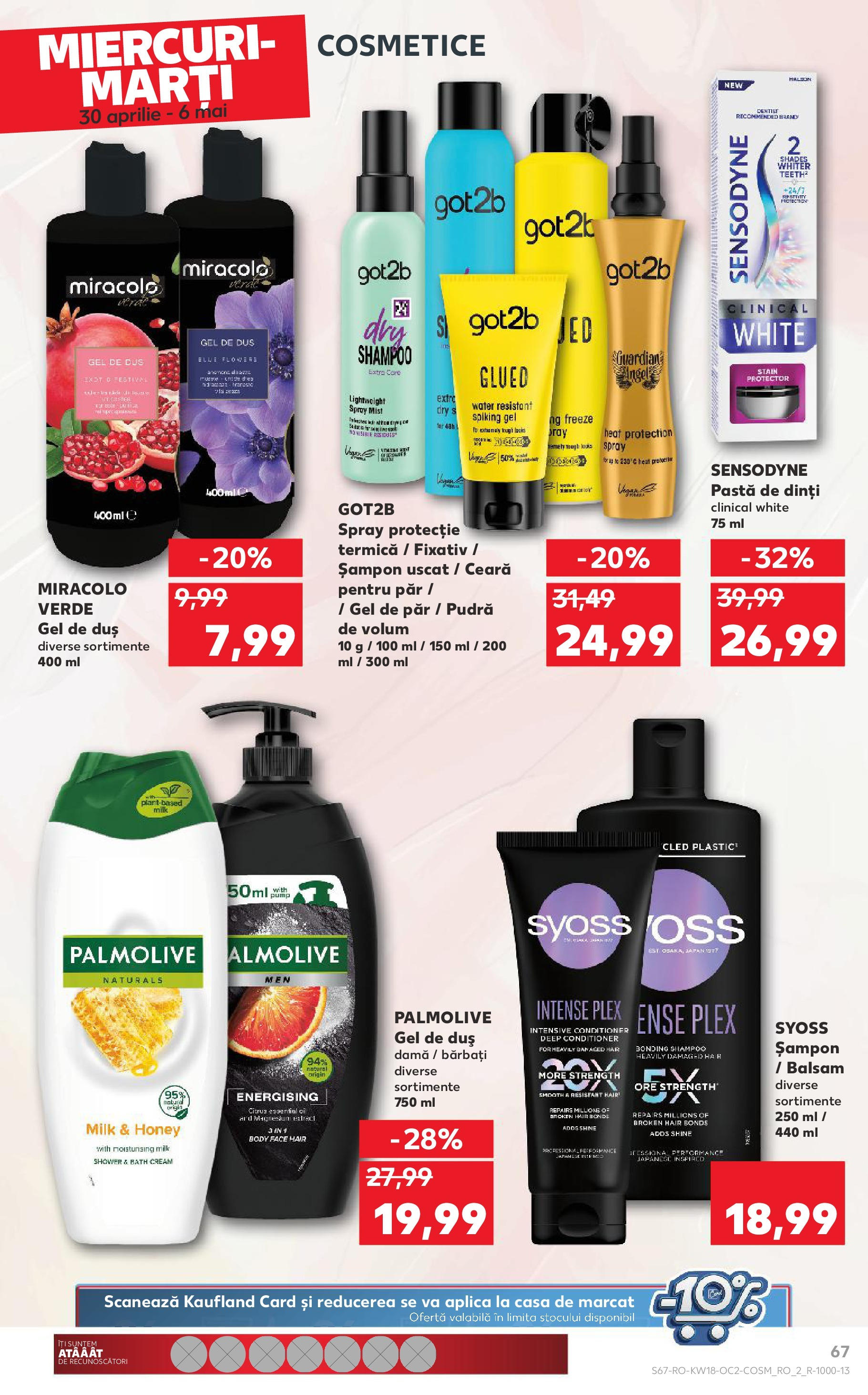 Catalog Kaufland 30 Aprilie - 6 Mai 2025 | Pagina 67 | Produse: Body, Duș, Balsam, Pastă de dinți