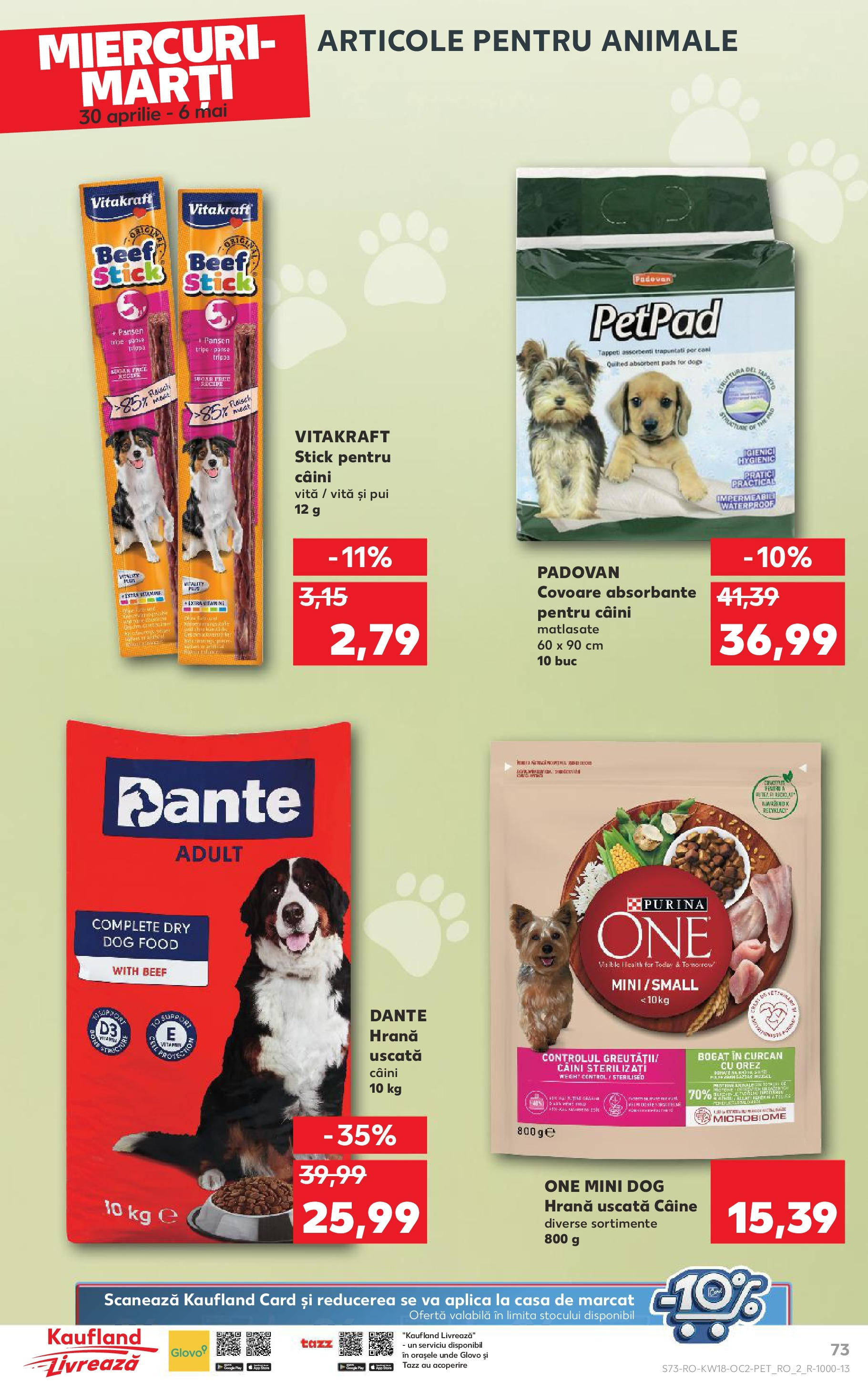 Catalog Kaufland 30 Aprilie - 6 Mai 2025 | Pagina 73 | Produse: Hacıyatmaz Kedi Oyuncağı, Orez, Absorbante