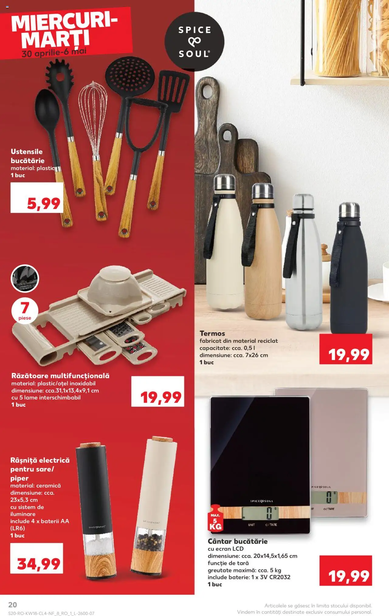 Catalog Kaufland 30 Aprilie - 6 Mai 2025 | Pagina 20 | Produse: Cântar, Termos, Baterii, Piper