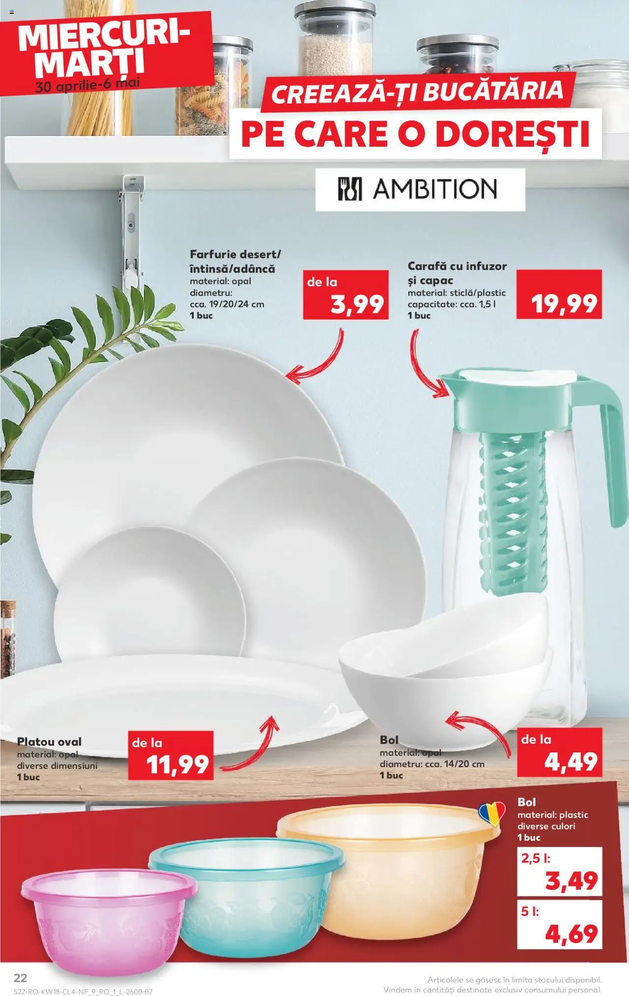 Catalog Kaufland 30 Aprilie - 6 Mai 2025 | Pagina 22 | Produse: Carafă, Farfurie