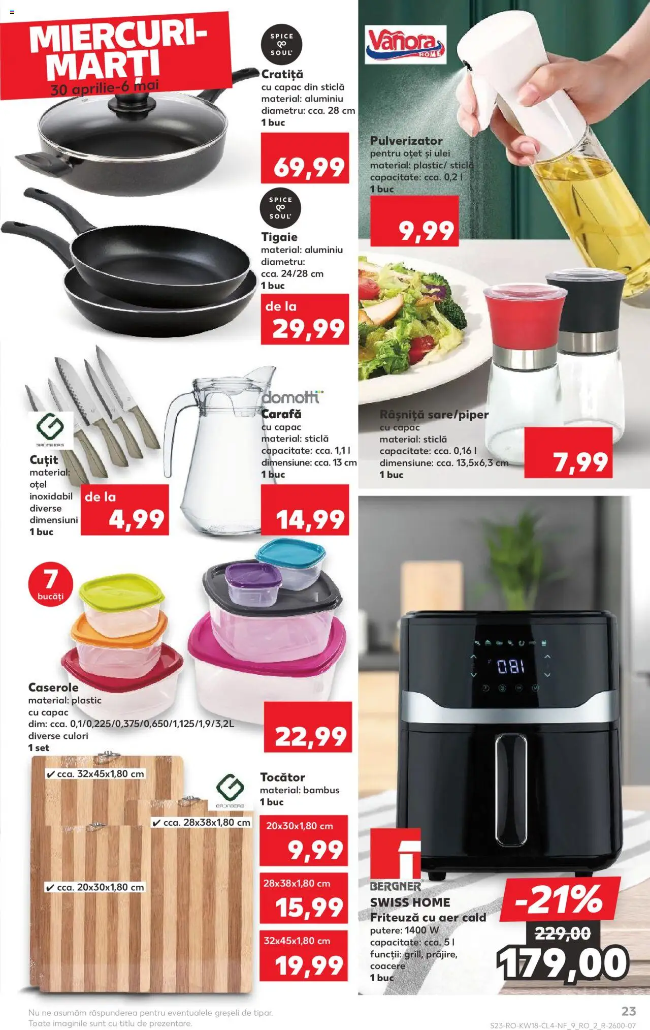 Catalog Kaufland 30 Aprilie - 6 Mai 2025 | Pagina 23 | Produse: Tigaie, Cratiță, Carafă, Oțet