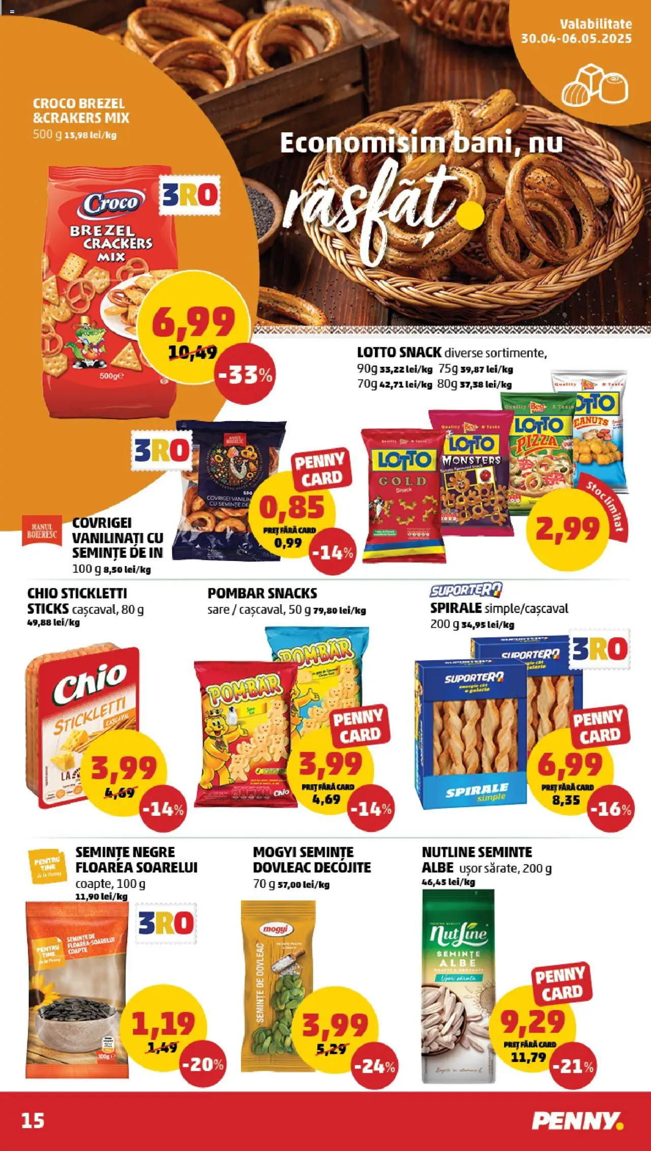 Catalog PENNY Market 30 Aprilie - 6 Mai 2025 | Pagina 15 | Produse: Cașcaval, Semințe, Pizza, Sare