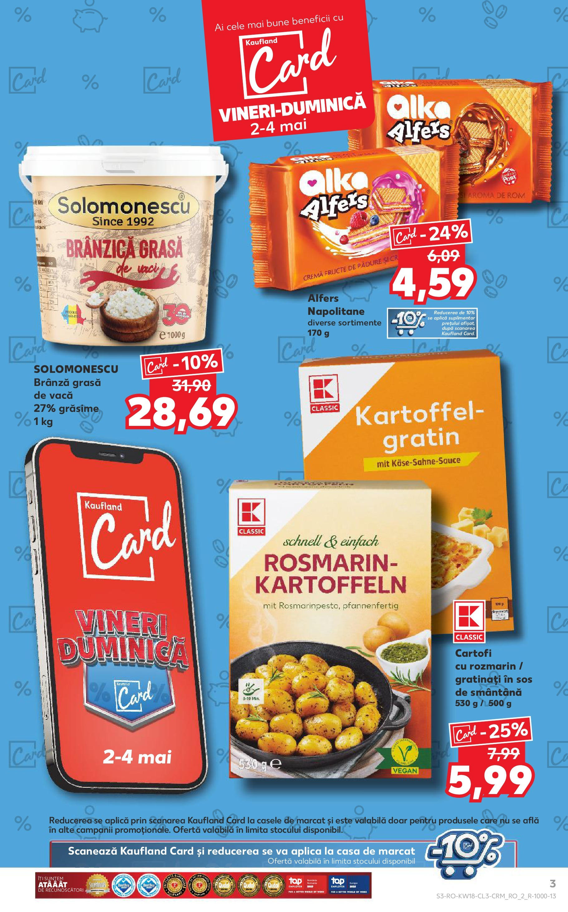 Catalog Kaufland 2 - 4 Mai 2025 | Pagina 3 | Produse: Napolitane, Rom, Cartofi, Sos