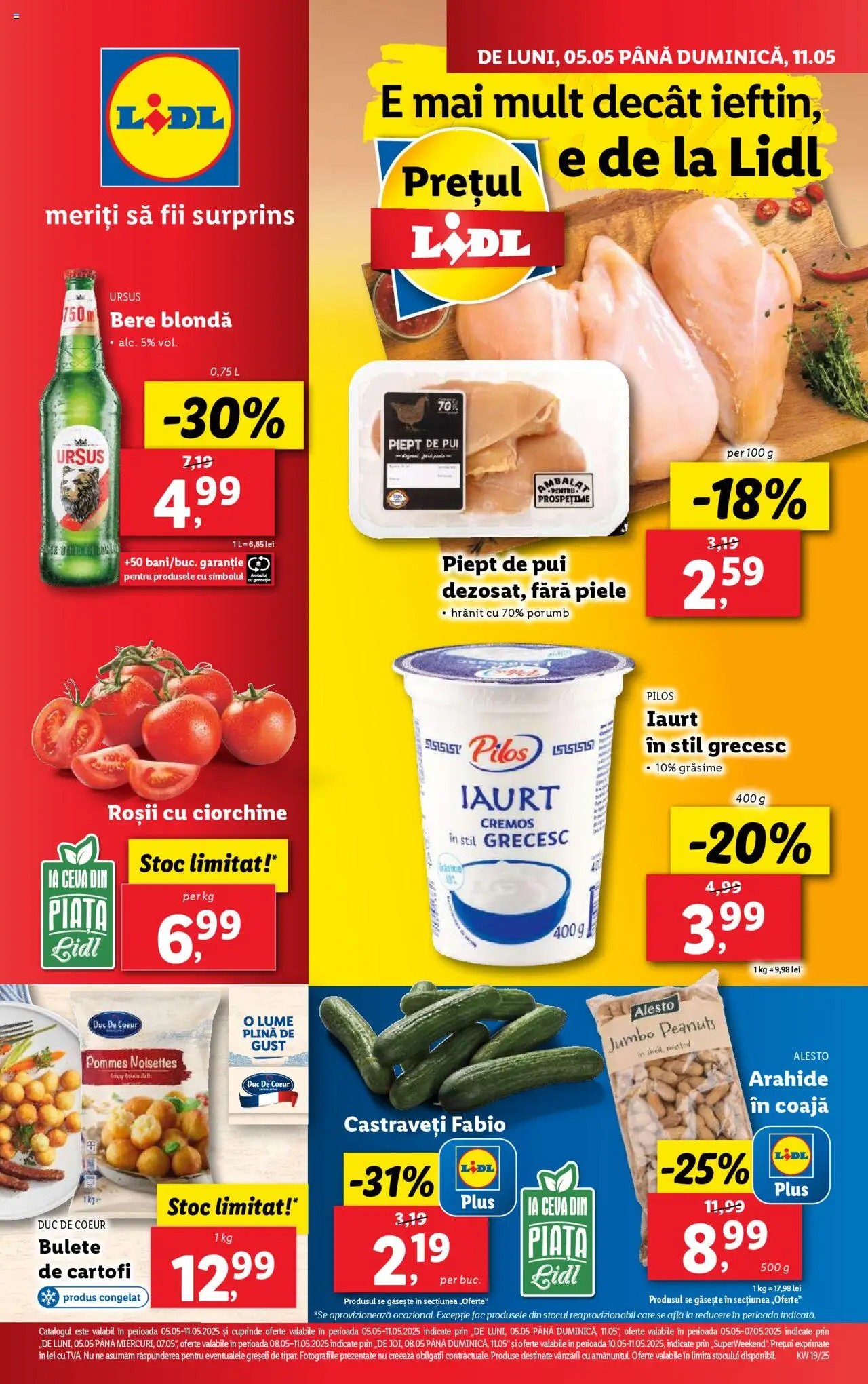 Catalog LIDL 5 - 11 Mai 2025 | Pagina 1 | Produse: Bere, Roșii, Castraveți, Cartofi