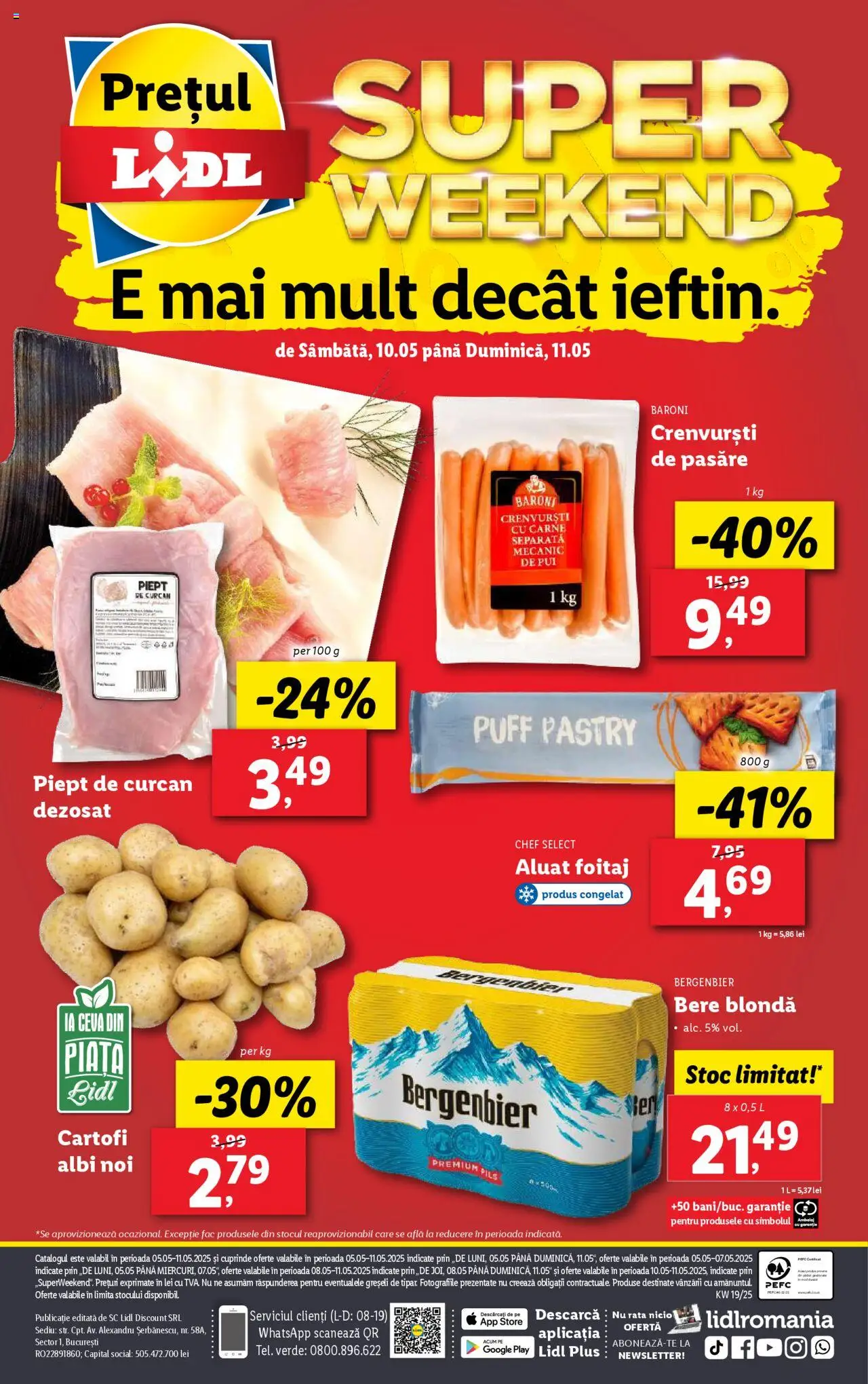 Catalog LIDL 5 - 11 Mai 2025 | Pagina 100 | Produse: Crenvurști, Bere, Plastik Kulübe, Cartofi