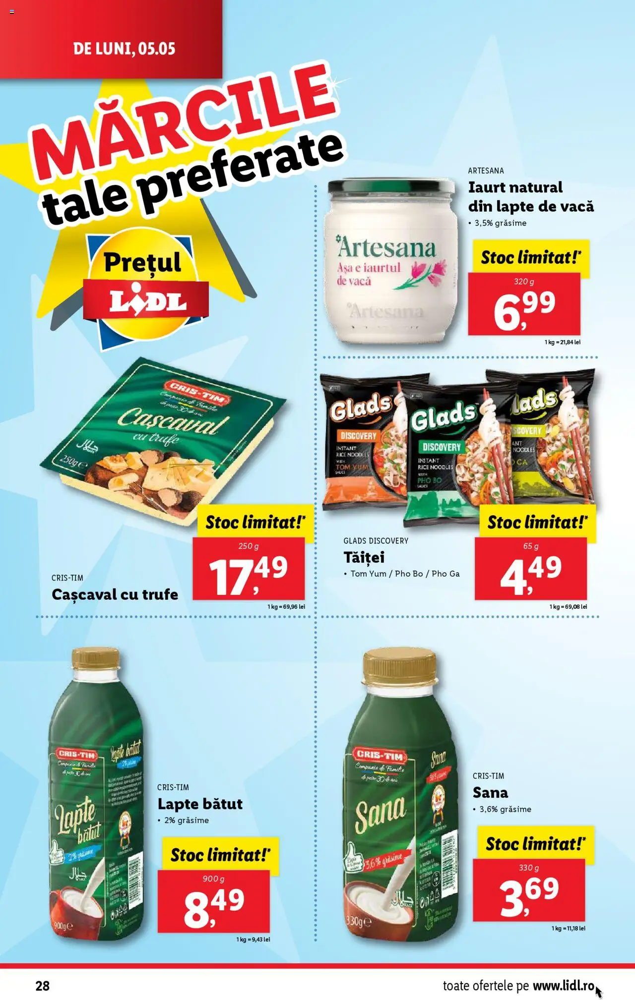 Catalog LIDL 5 - 11 Mai 2025 | Pagina 28 | Produse: Cașcaval, Lapte, Iaurt, Noodles