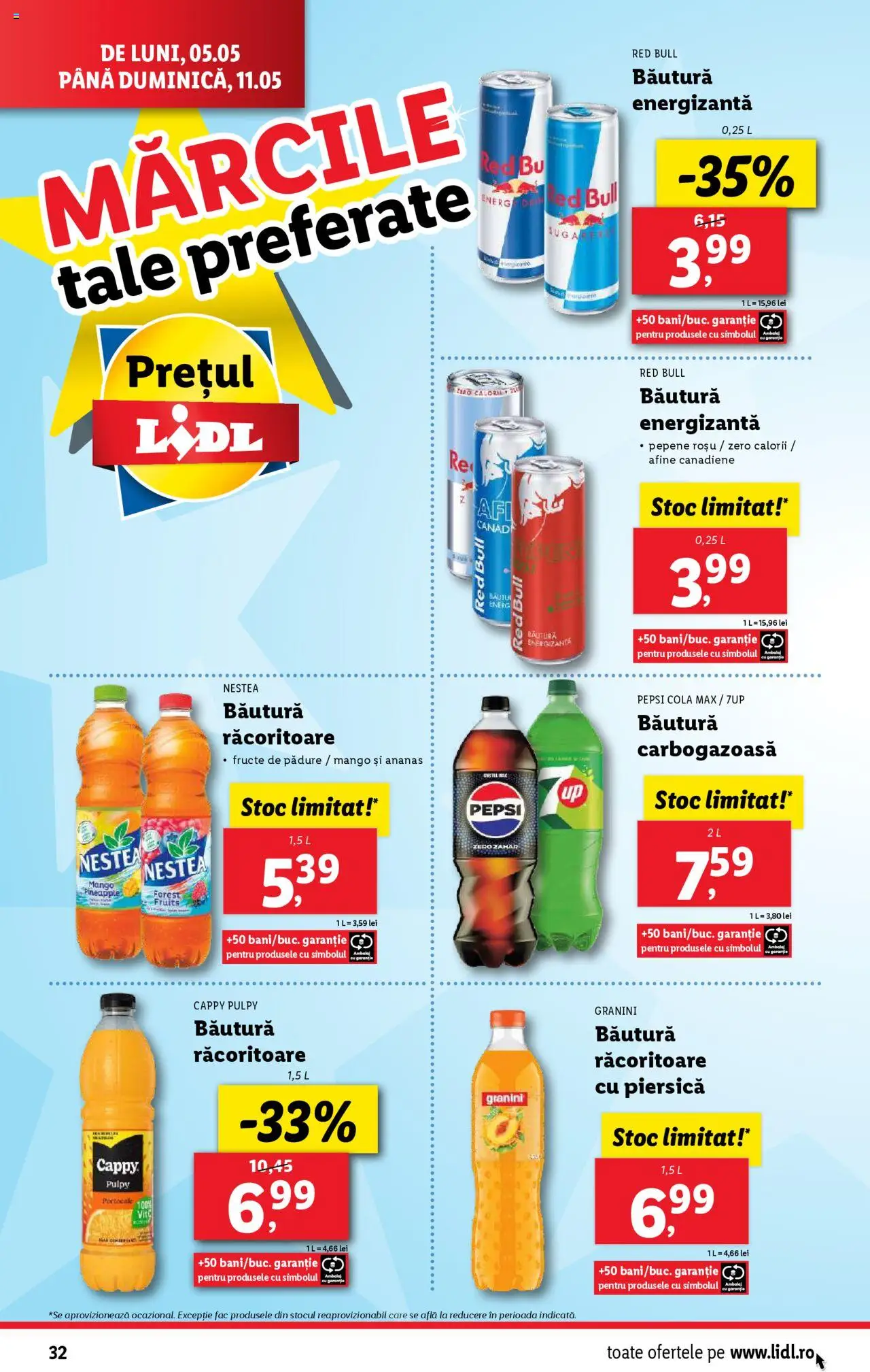 Catalog LIDL 5 - 11 Mai 2025 | Pagina 32 | Produse: Piersică, Amerikan servis, Băutură energizantă, Fructe