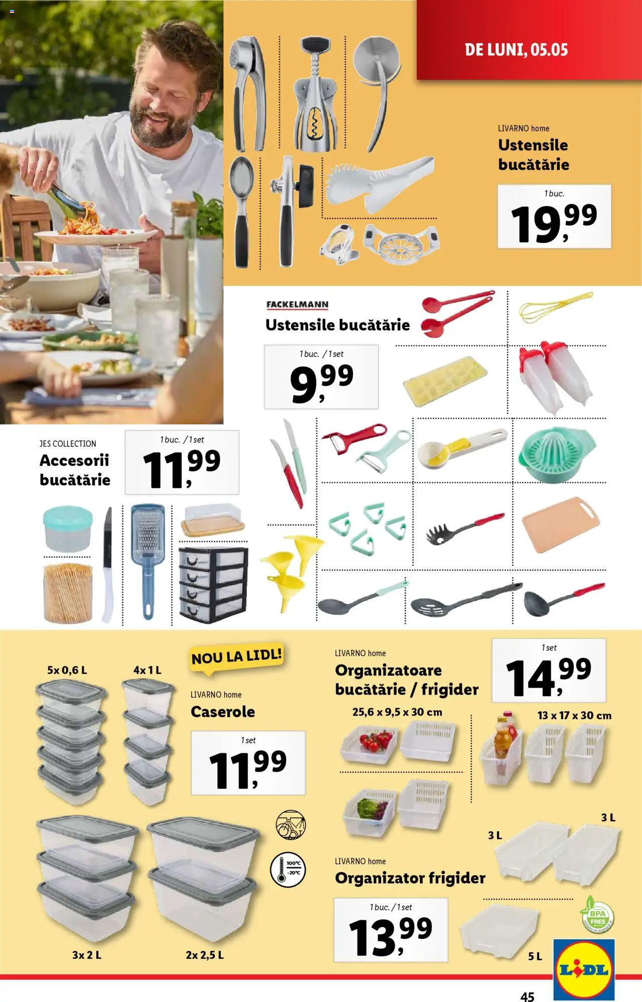 Catalog LIDL 5 - 11 Mai 2025 | Pagina 45 | Produse: Frigider, Caserole, Bucătărie