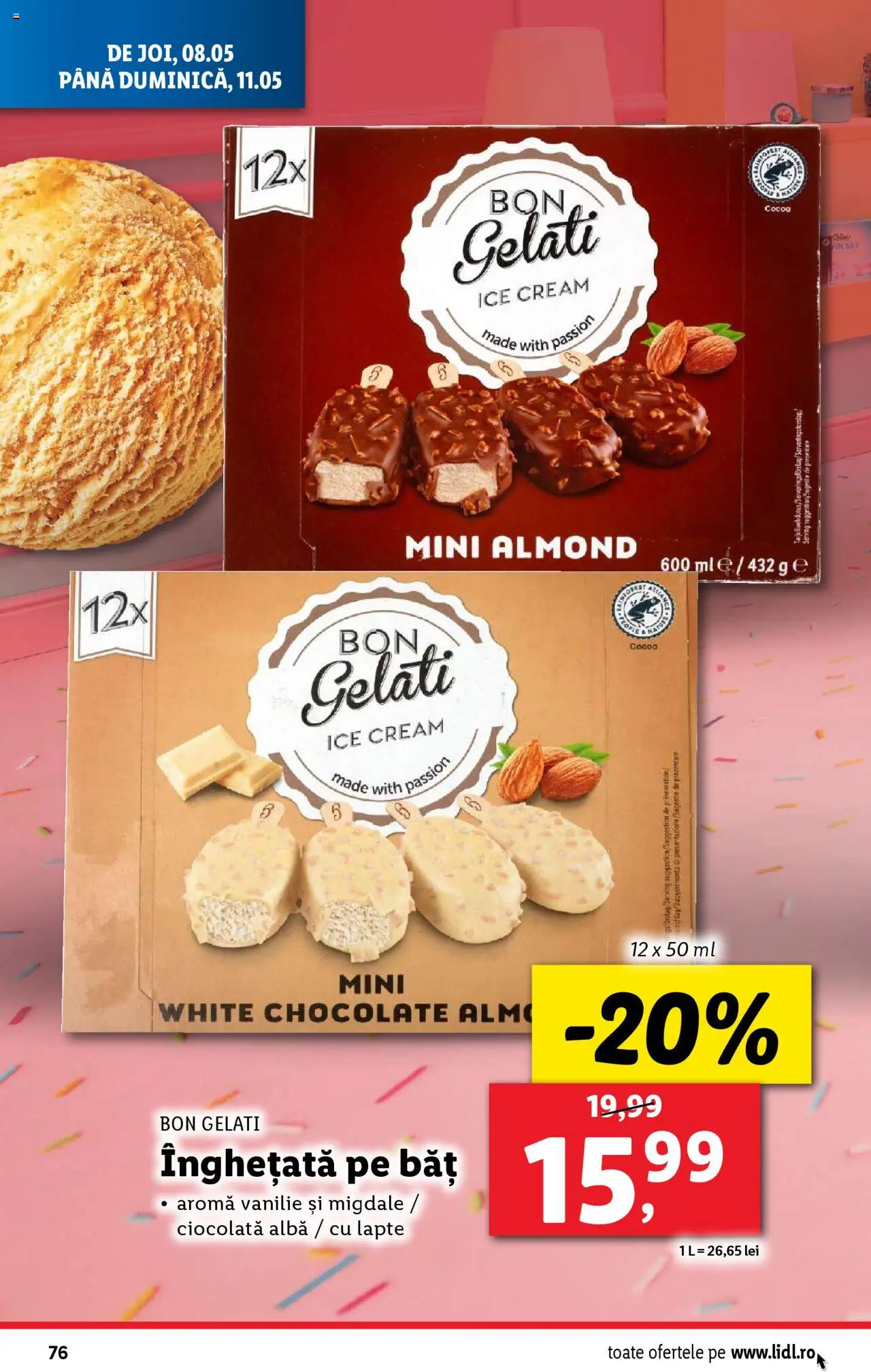 Catalog LIDL 5 - 11 Mai 2025 | Pagina 76 | Produse: Migdale, Lapte, Ciocolată, Înghețată