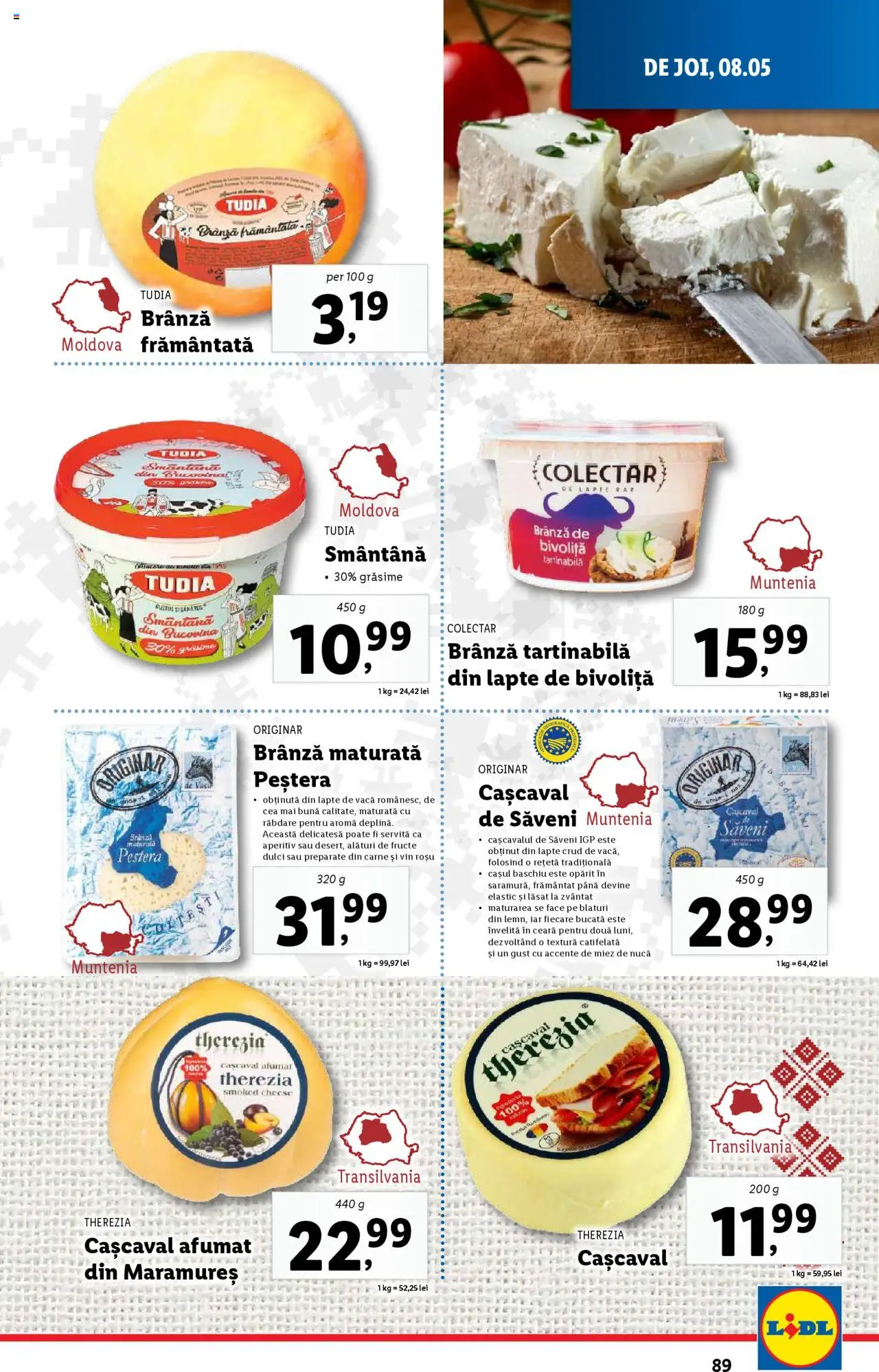 Catalog LIDL 5 - 11 Mai 2025 | Pagina 89 | Produse: Cașcaval, Lapte, Brânză, Fructe