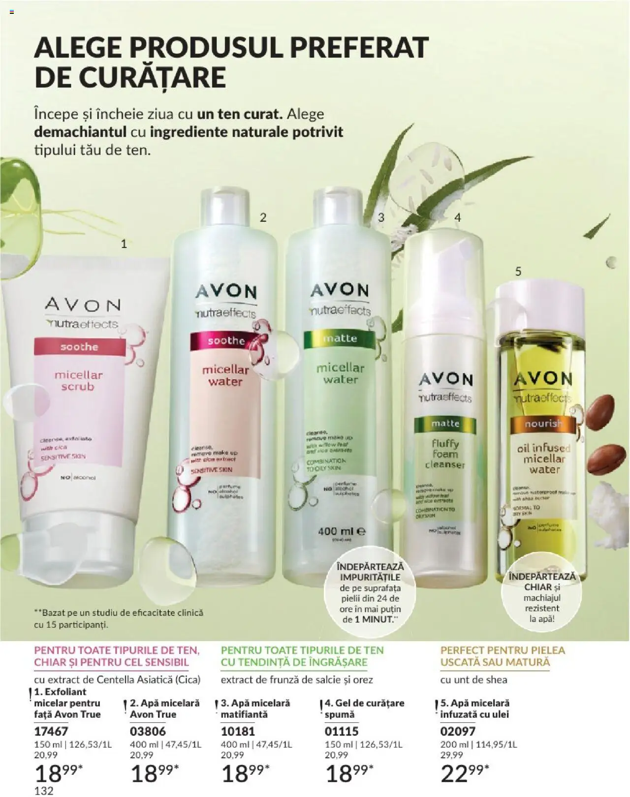 Catalog Avon 1 - 31 Mai 2025 | Pagina 132 | Produse: Exfoliant, Mătură, Apă micelară, Apă