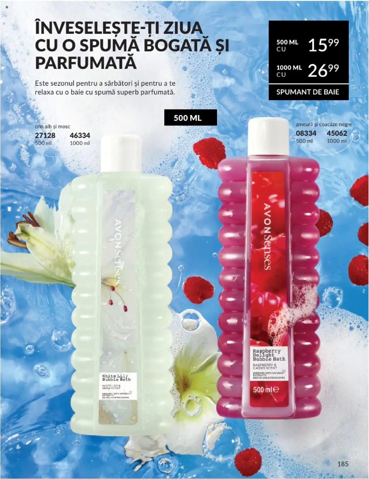 Catalog Avon 1 - 31 Mai 2025 | Pagina 185 | Produse: Zmeură, Spumant de baie