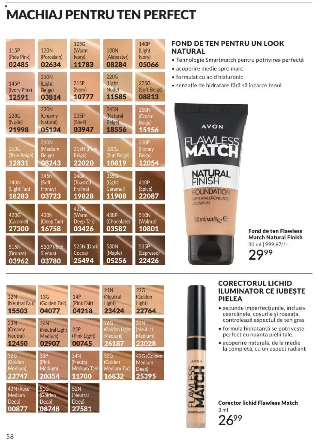 Catalog Avon 1 - 31 Mai 2025 | Pagina 58 | Produse: Fond de ten, Machiaj, Iluminator, Praline