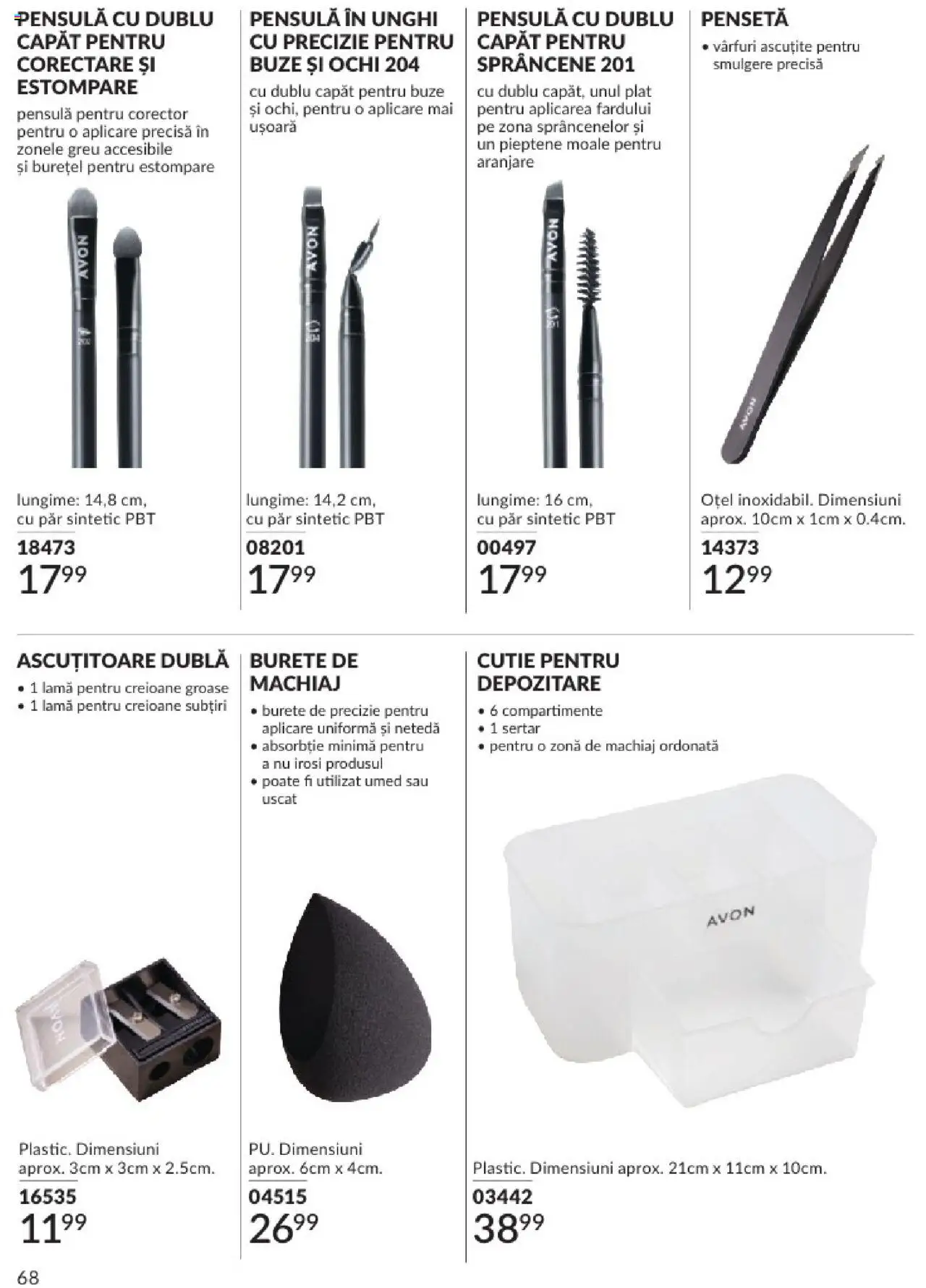 Catalog Avon 1 - 31 Mai 2025 | Pagina 68 | Produse: Pensetă, Ascuțitoare, Machiaj, Burete