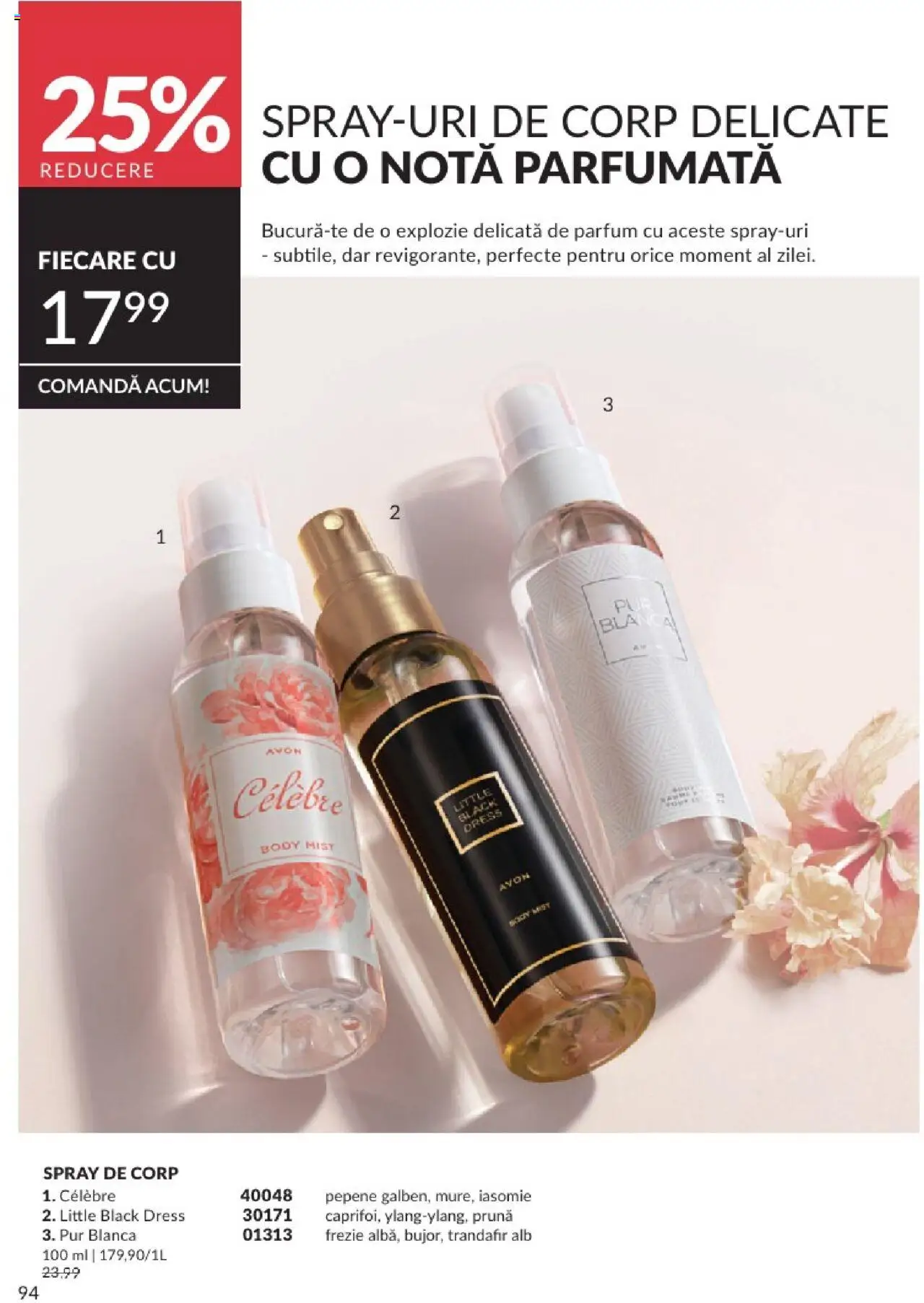 Catalog Avon 1 - 31 Mai 2025 | Pagina 94 | Produse: Trandafir, Body, Parfum