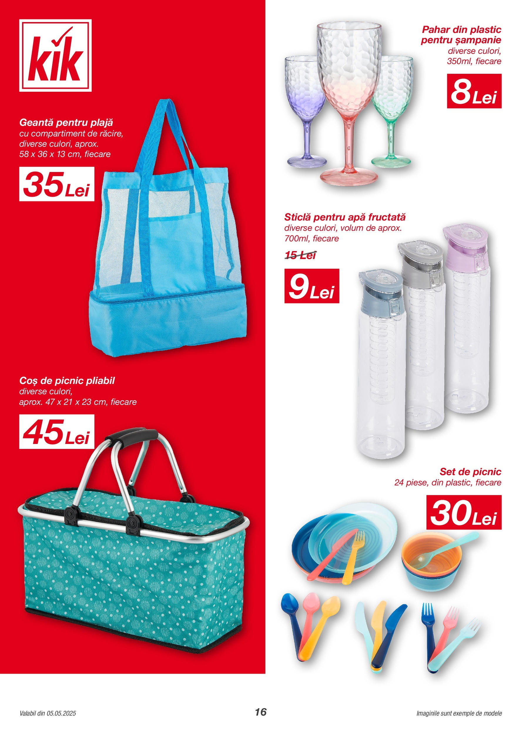 Catalog Kik 5 - 18 Mai 2025 | Pagina 16 | Produse: Geantă, Coș, Apă