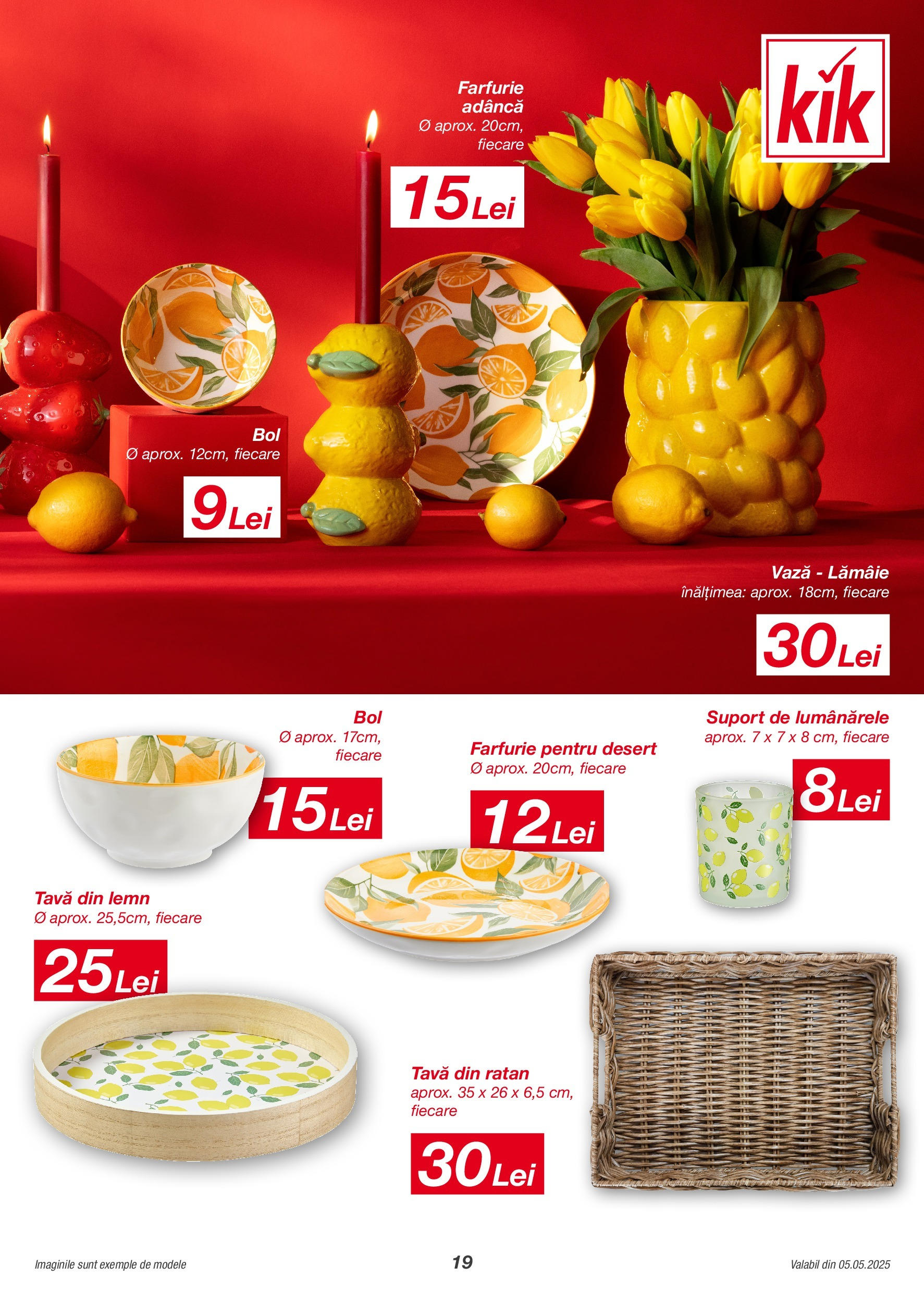 Catalog Kik 5 - 18 Mai 2025 | Pagina 19 | Produse: Vază, Farfurie, Lămâie