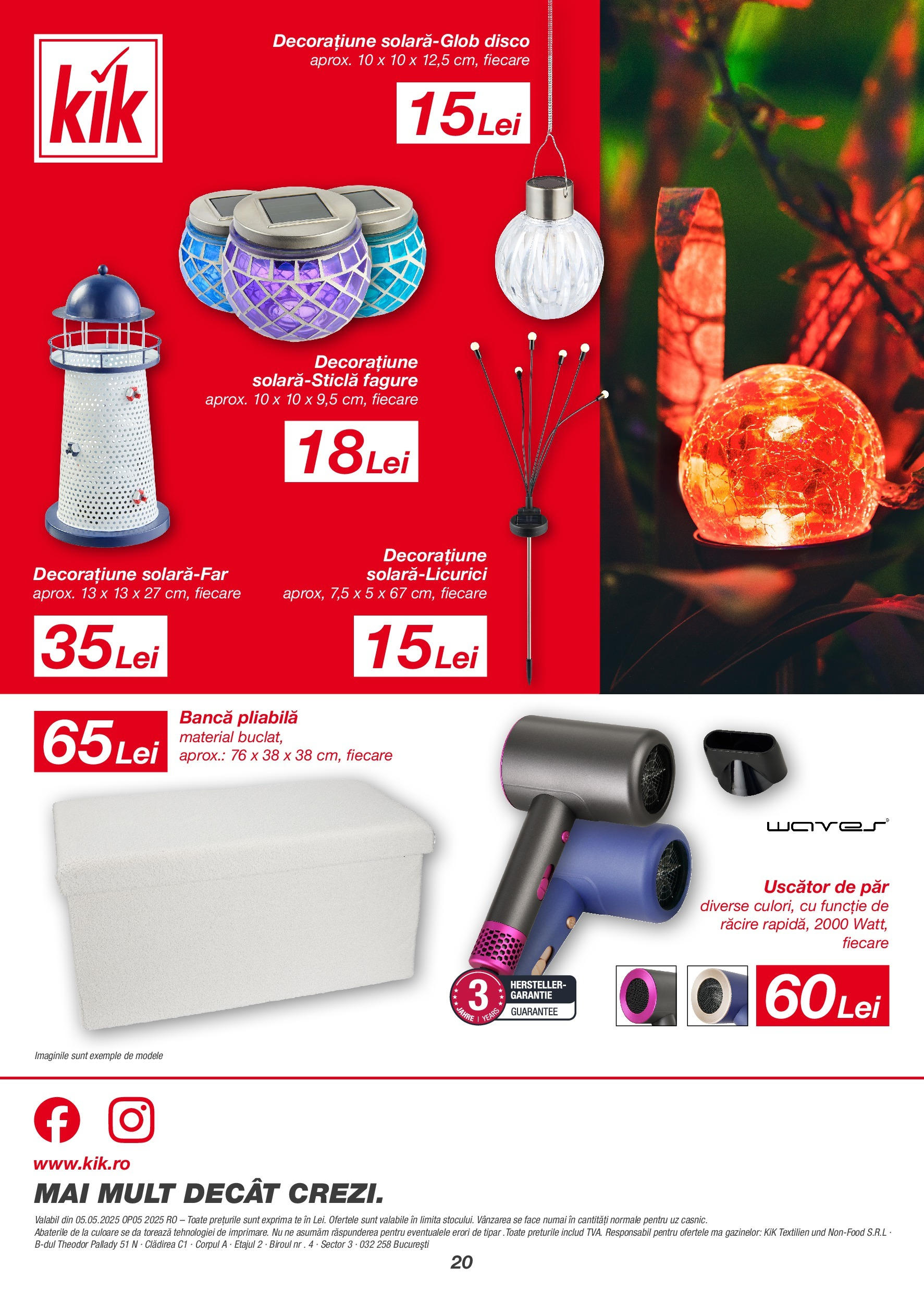 Catalog Kik 5 - 18 Mai 2025 | Pagina 20 | Produse: Uscător, Uscător De Păr, Bancă