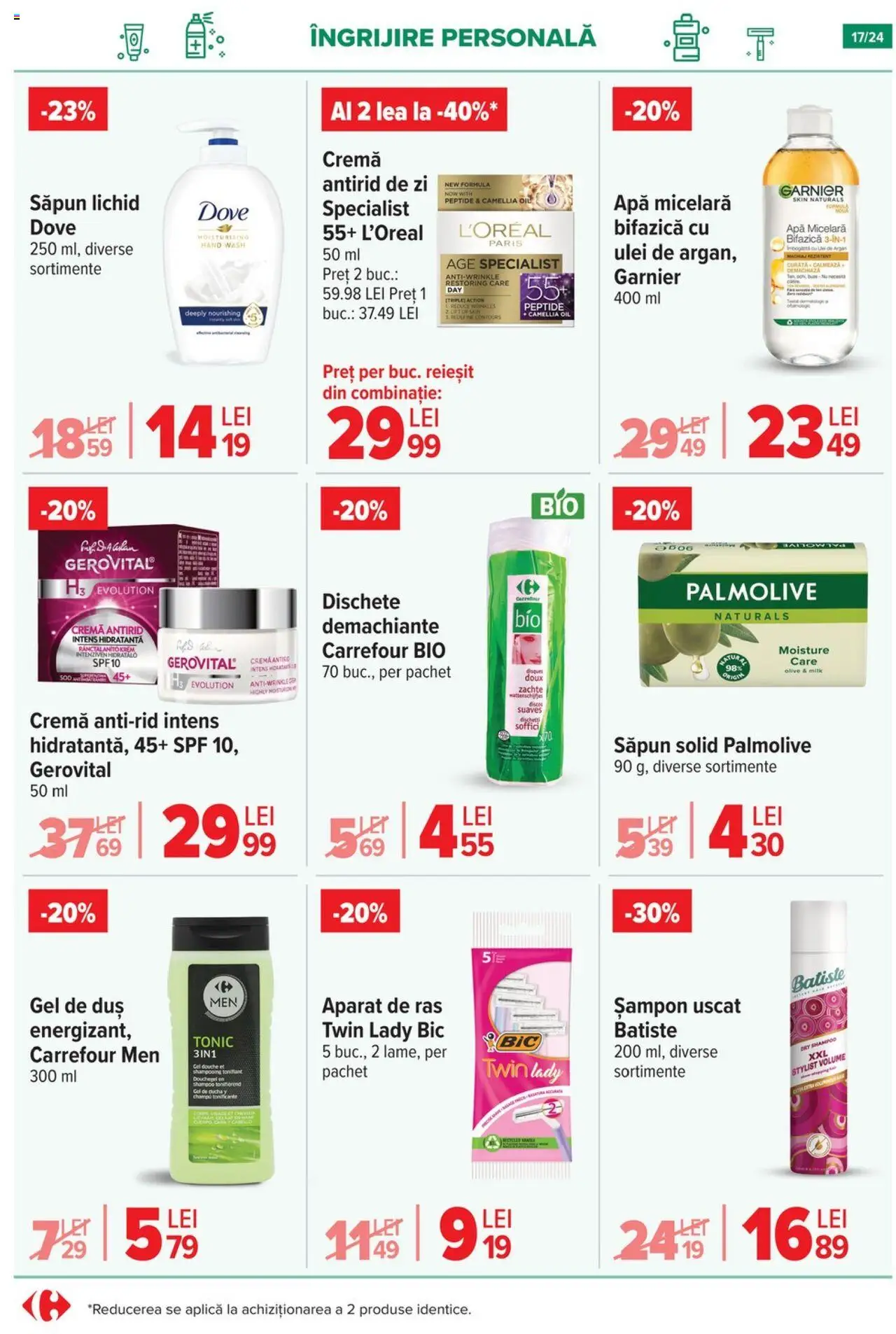 Catalog Carrefour 7 - 20 Mai 2025 | Pagina 17 | Produse: Săpun solid, Duș, Șampon, Gel de duș