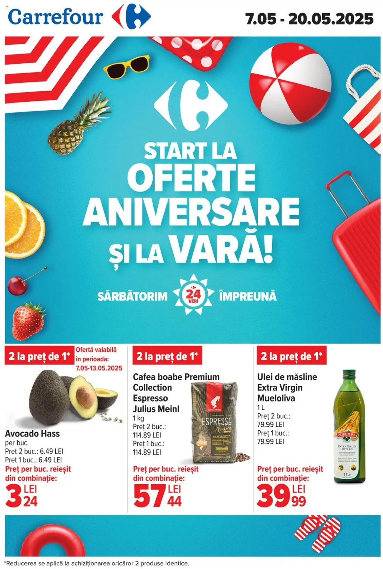 Catalog Carrefour 7 - 20 Mai 2025 | Pagina 1 | Produse: Măsline, Ulei, Cafea, Avocado