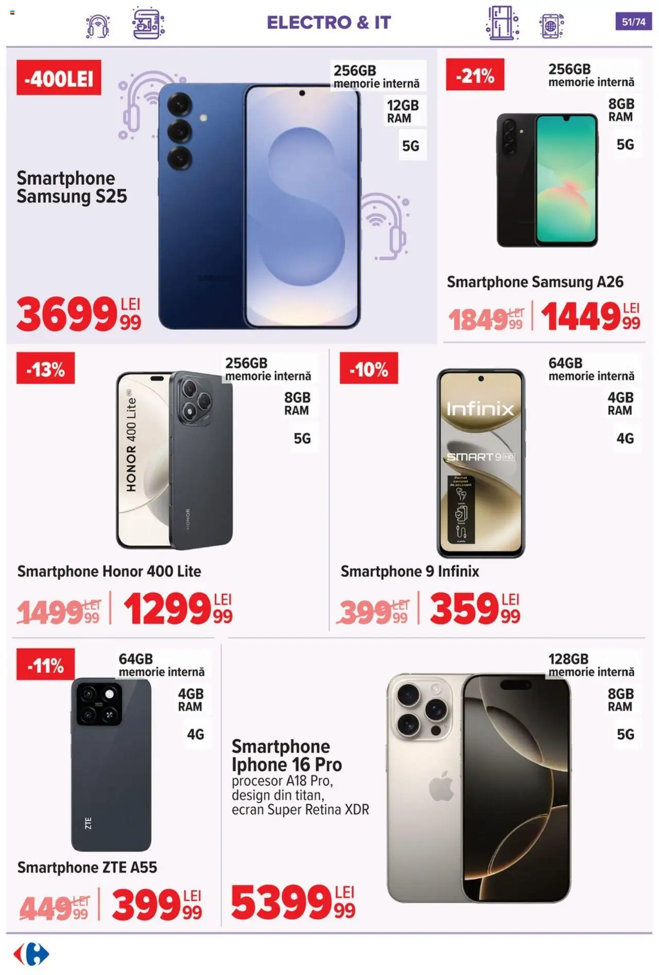 Catalog Carrefour 7 - 20 Mai 2025 | Pagina 51 | Produse: Smartphone, Memorie
