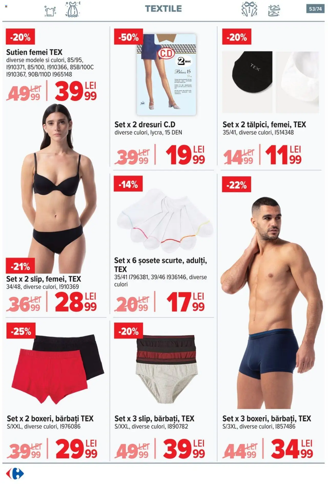 Catalog Carrefour 7 - 20 Mai 2025 | Pagina 53 | Produse: Sutien, Șosete