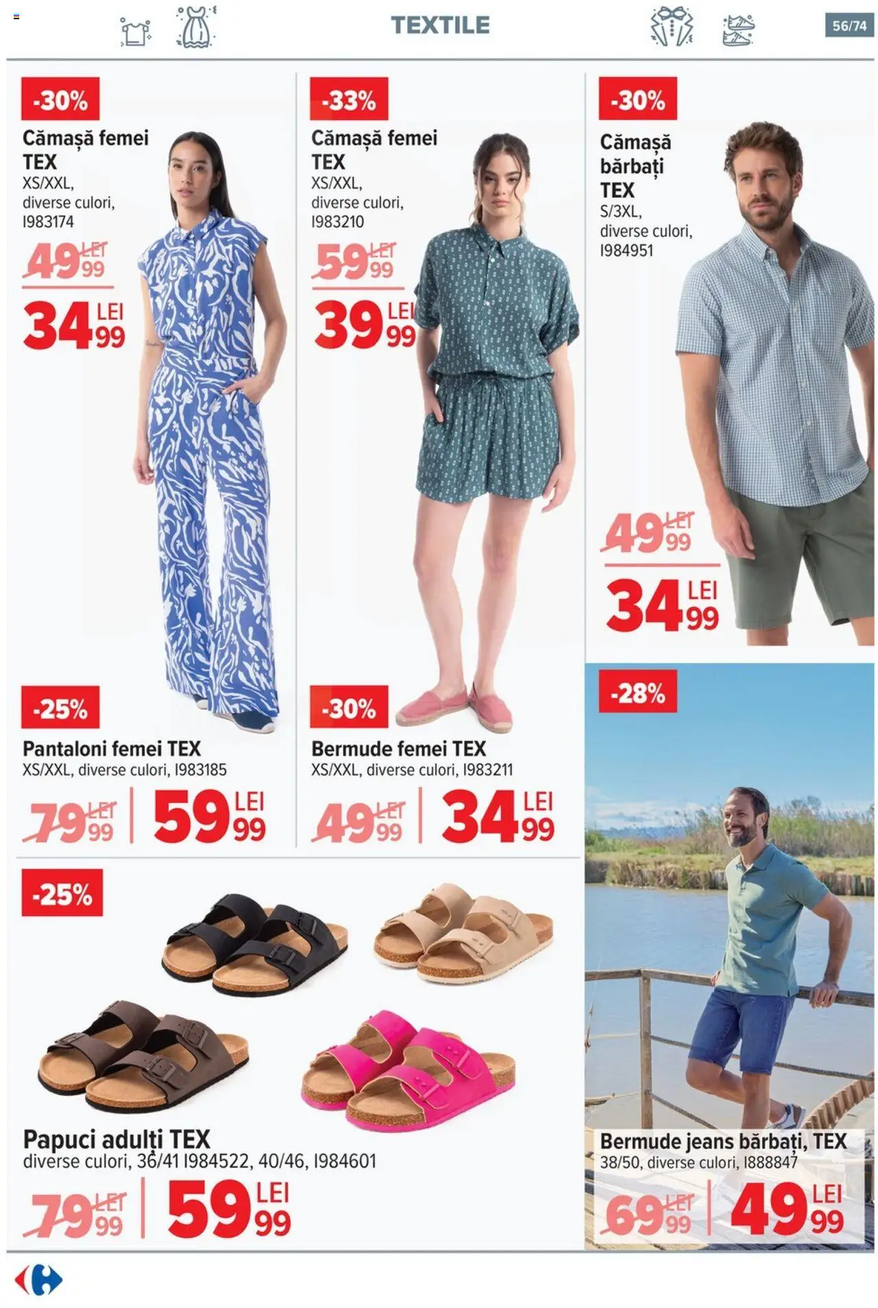 Catalog Carrefour 7 - 20 Mai 2025 | Pagina 56 | Produse: Pantaloni, Papuci