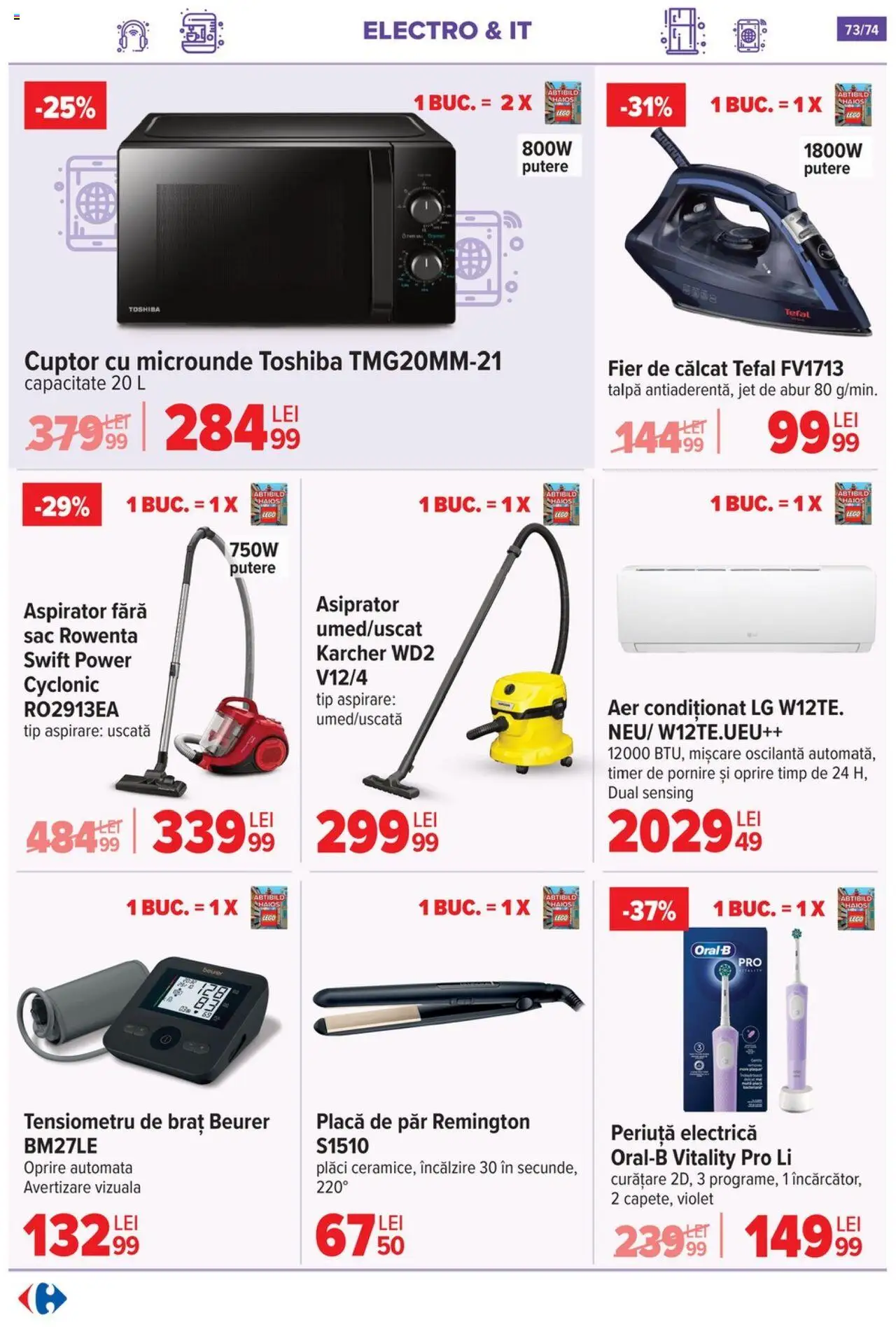 Catalog Carrefour 7 - 20 Mai 2025 | Pagina 73 | Produse: Tensiometru, Fier de călcat, Cuptor, Aer Condiționat