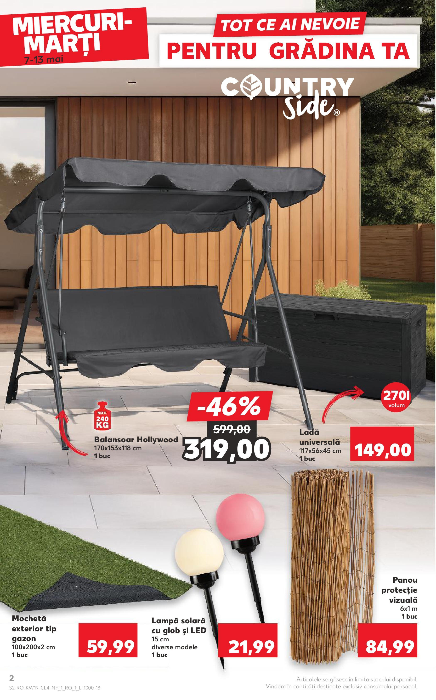 Catalog Kaufland 7 - 13 Mai 2025 | Pagina 2 | Produse: Mochetă, Babak, Balansoar, Lampă