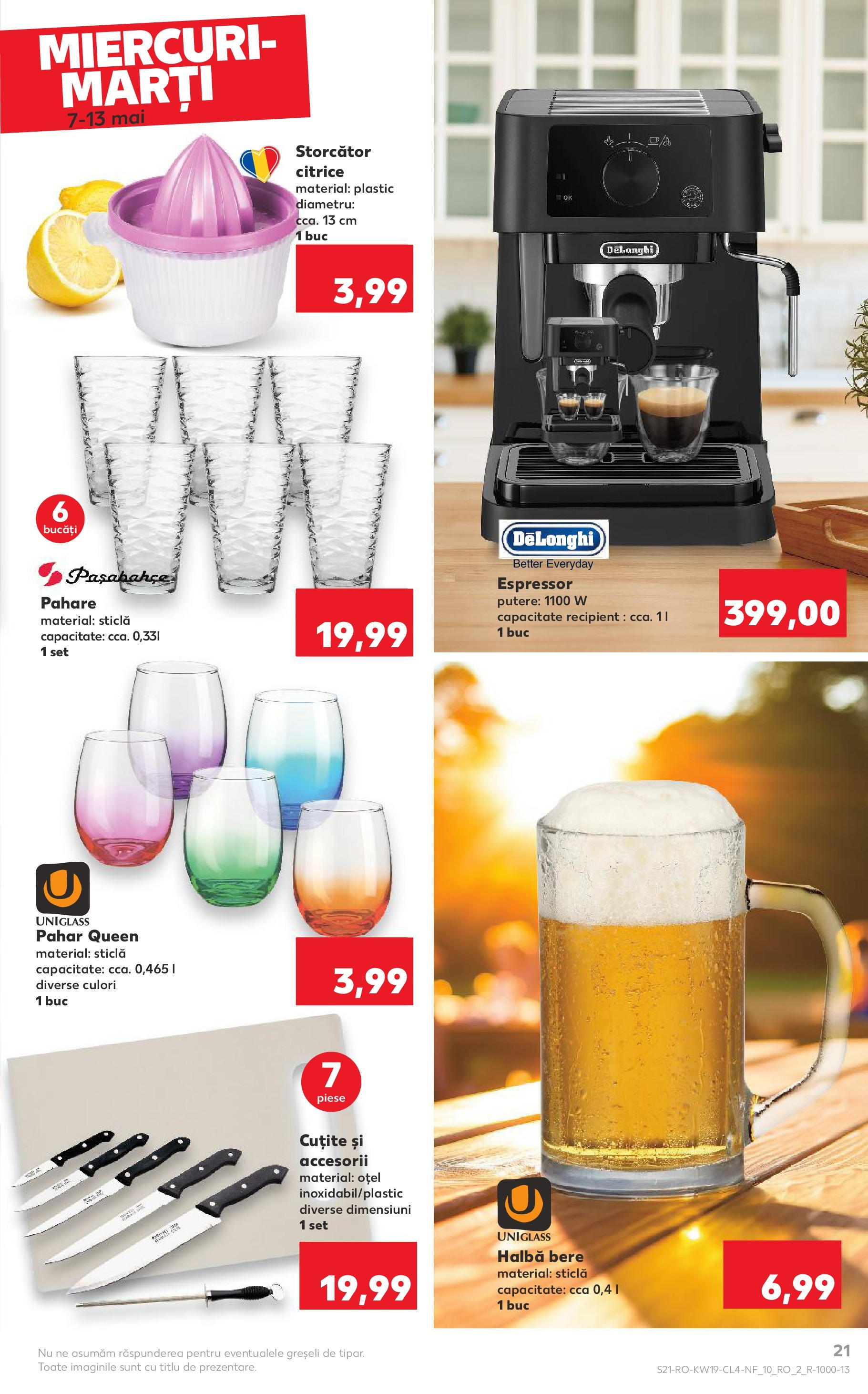 Catalog Kaufland 7 - 13 Mai 2025 | Pagina 21 | Produse: Espressor, Pahare, Storcător, Bere