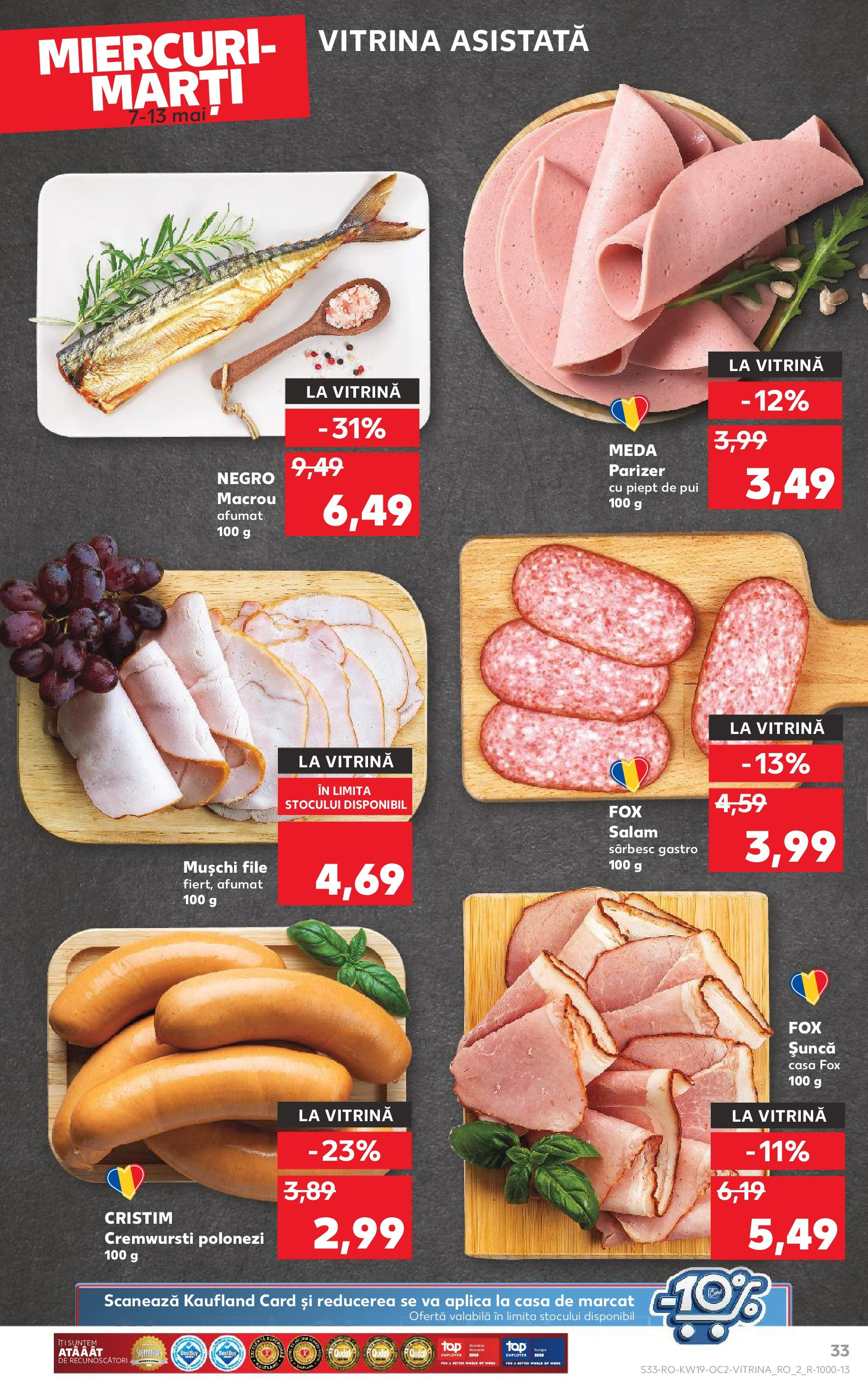 Catalog Kaufland 7 - 13 Mai 2025 | Pagina 33 | Produse: Hacıyatmaz Kedi Oyuncağı, Vitrină, Salam, Parizer